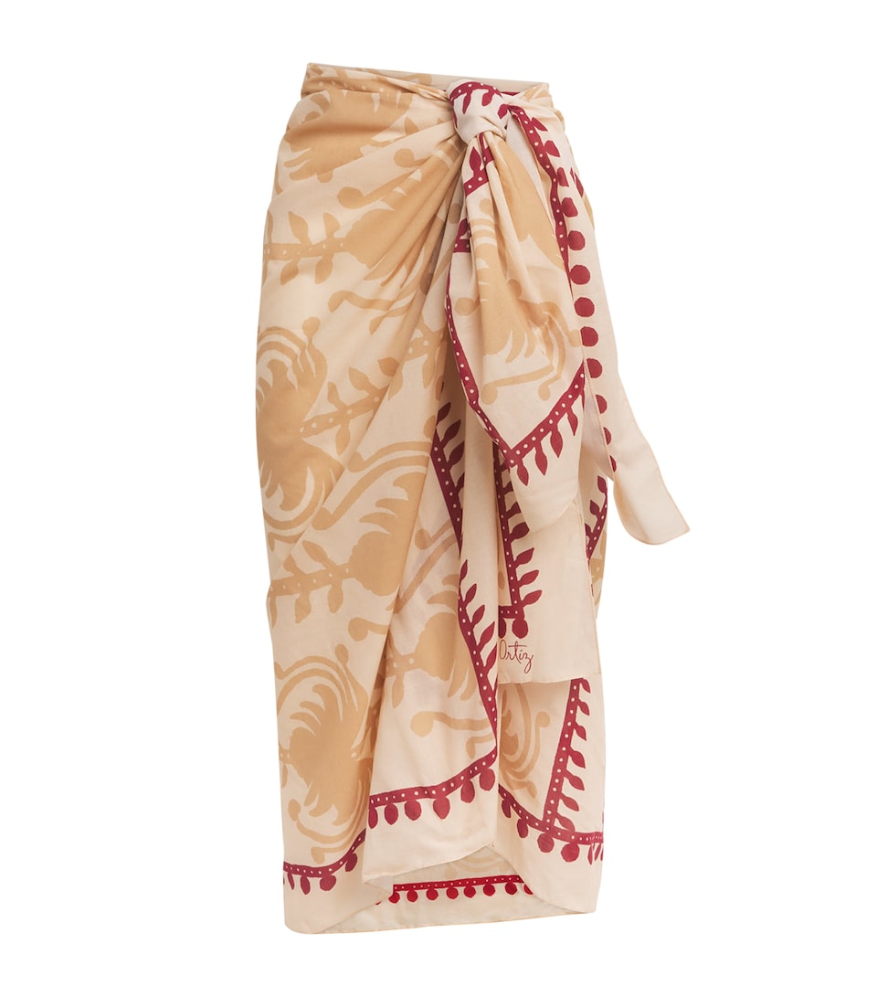 Johanna Ortiz Cotton Prismatic Flow Pareo Ecru/sand