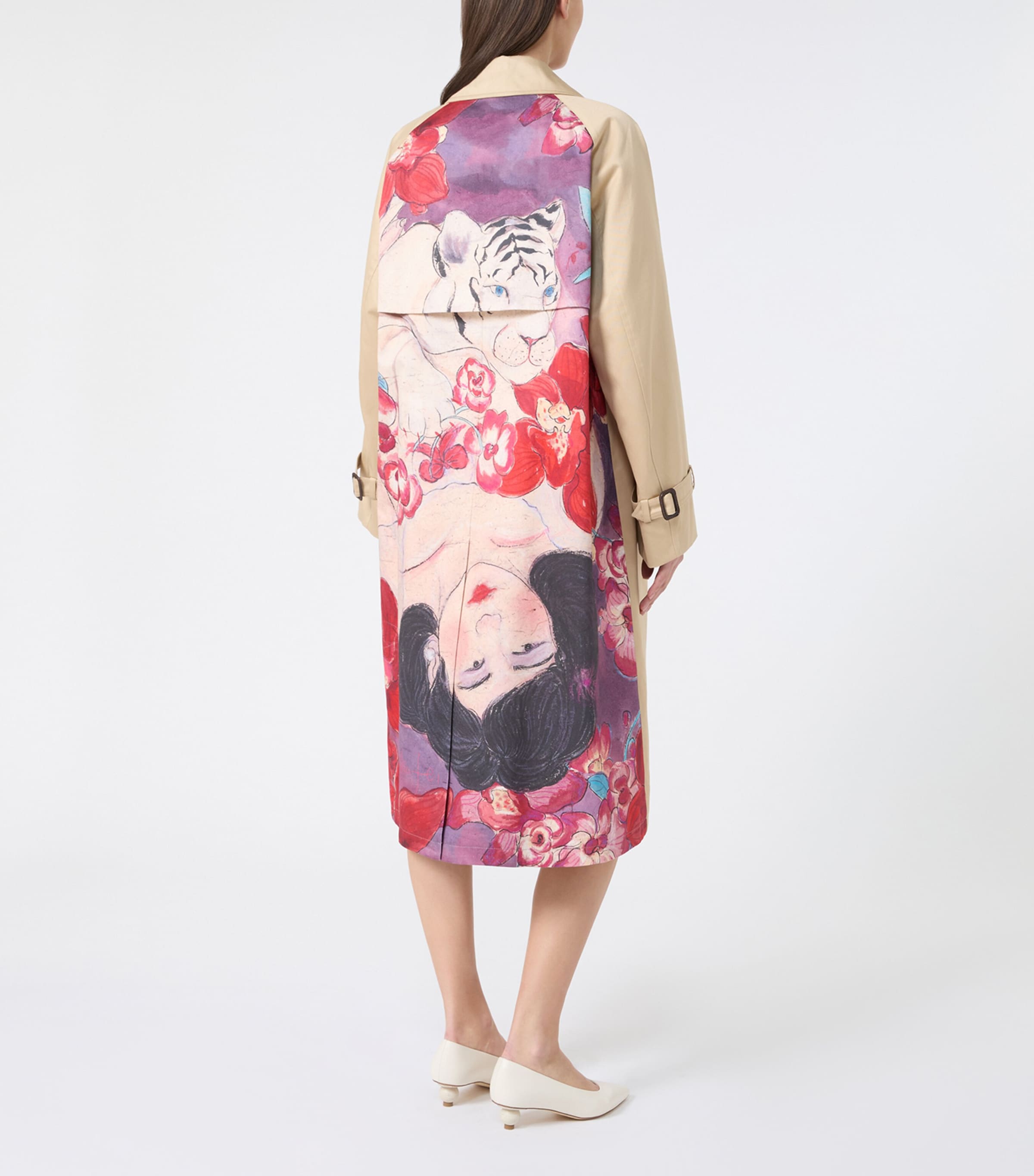 Weekend Max Mara Womens Cotton Printed Trench Coat Plum Image 3