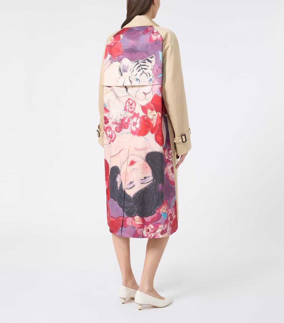 Weekend Max Mara Womens Cotton Printed Trench Coat Plum Image 3