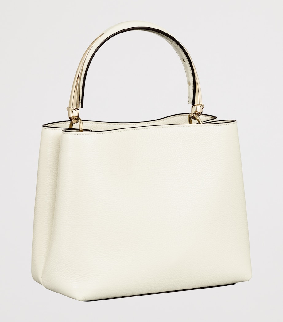 Small Leather Panthère de Cartier Top-Handle Bag WHITE Image 5
