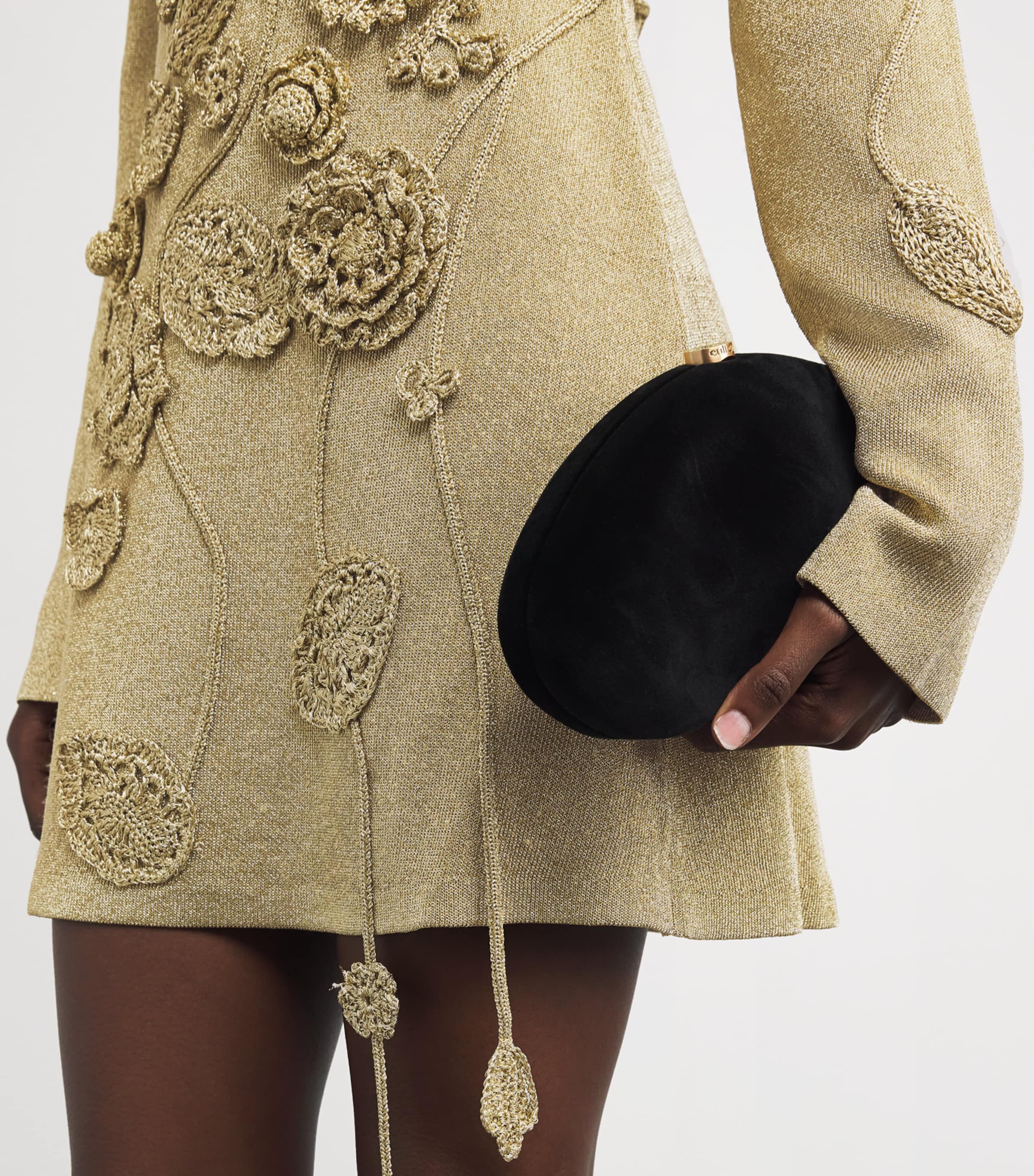 Knitted Kaela Mini Dress GOLD Image 6