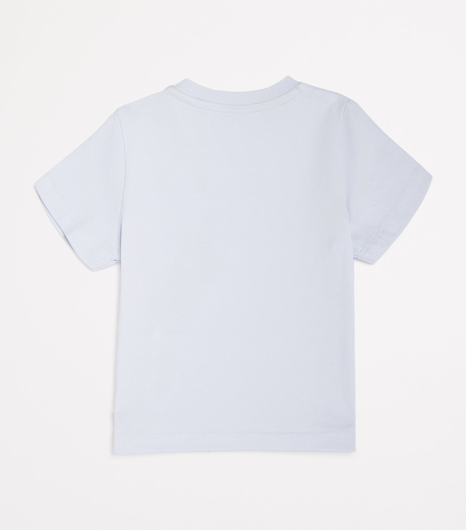 BOSS Kidswear Stretch-Cotton Logo T-Shirt (1-18 Months) Pale Blue Image 2