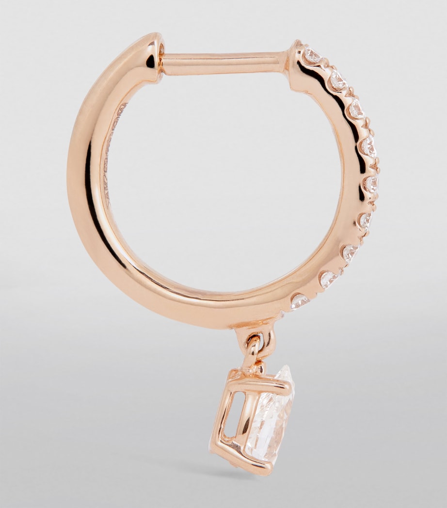 Rose Gold and Diamond Single Huggie Earring ROSE GOLD Image 3