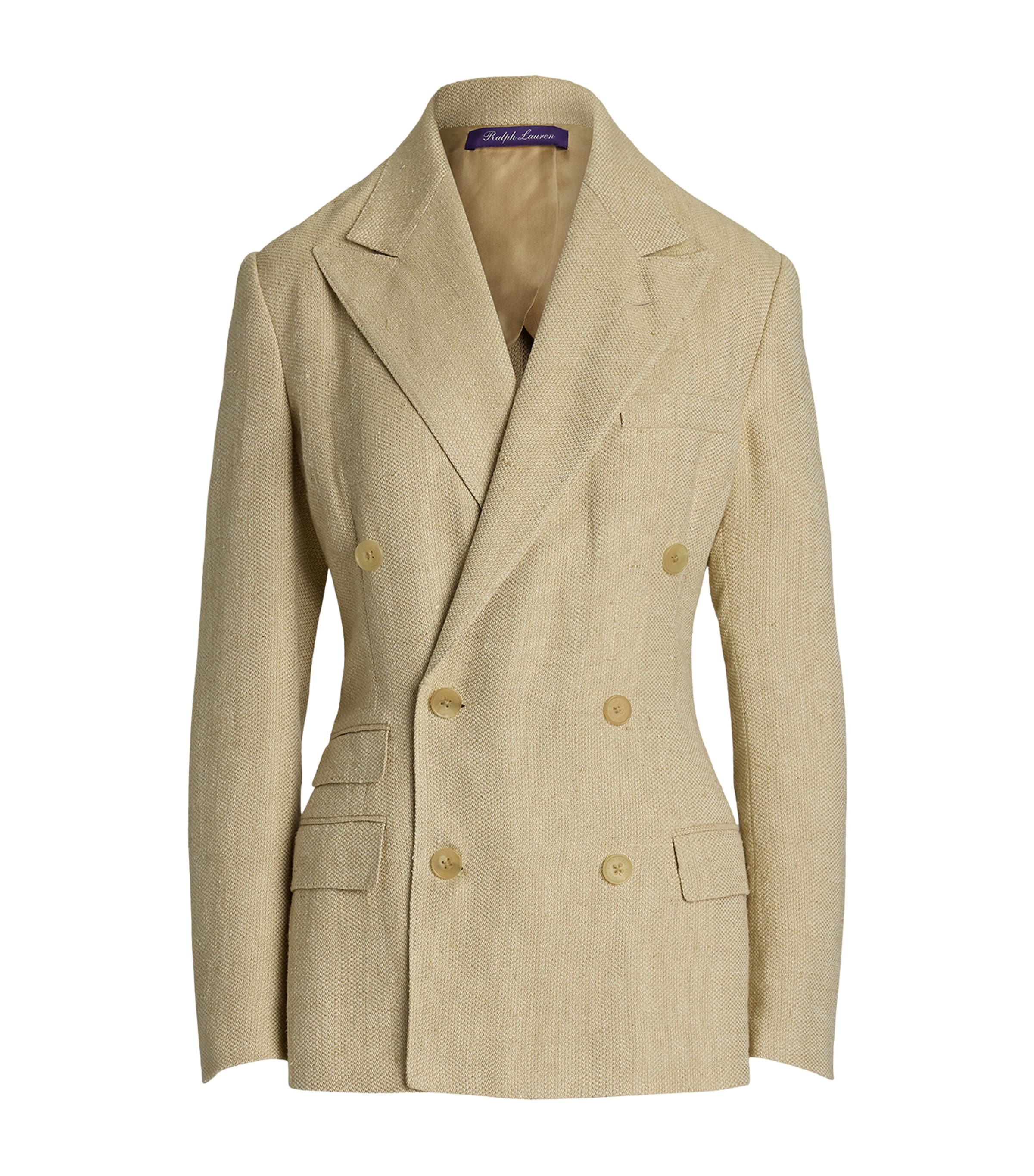 Ralph Lauren Silk-linen-blend Vanessa Jacket In Beige
