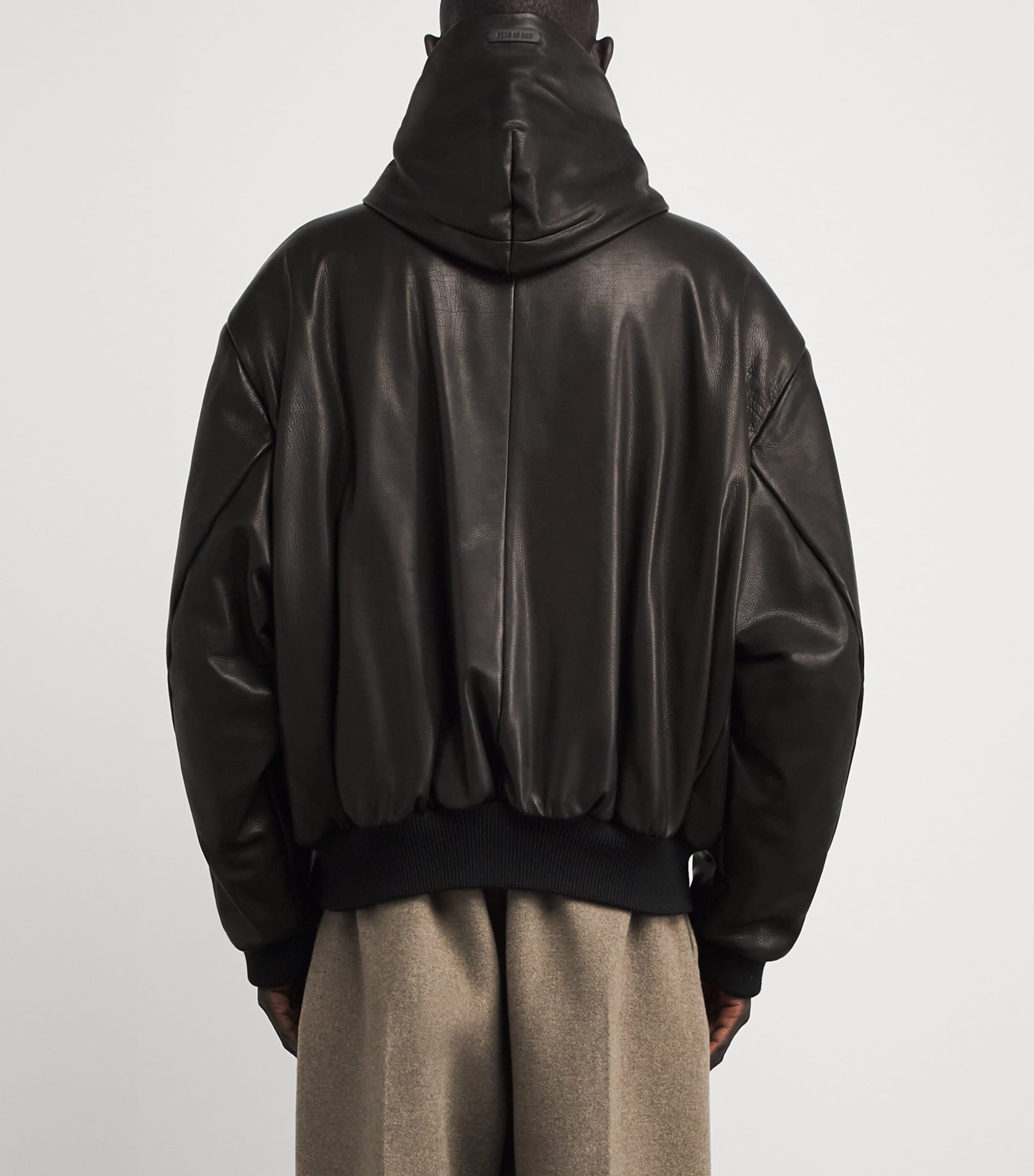 Fear Of God Black Leather Padded Bomber Jacket | Harrods US