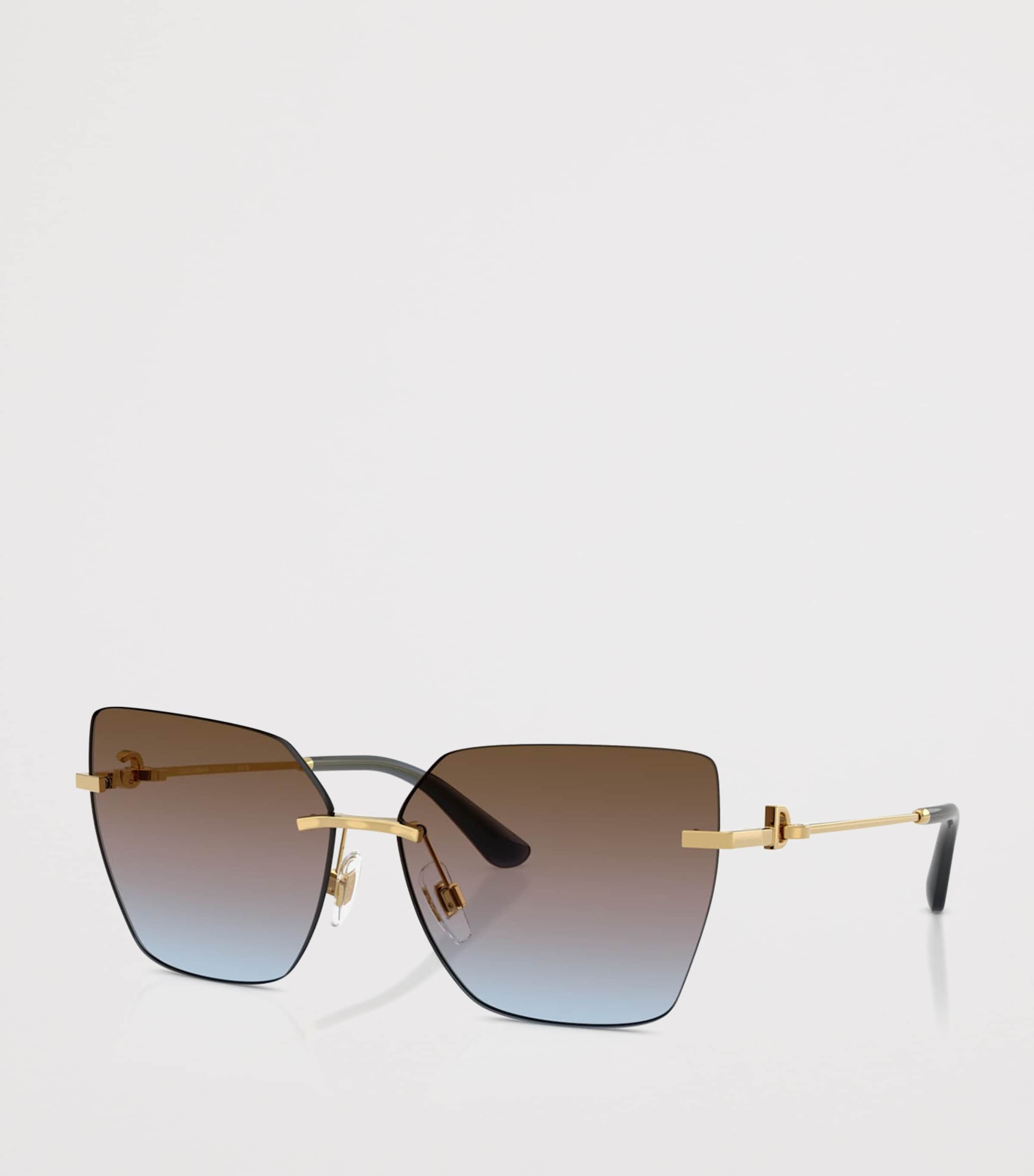 Dolce&Gabbana Metal Cat Eye Sunglasses Gold Image 2