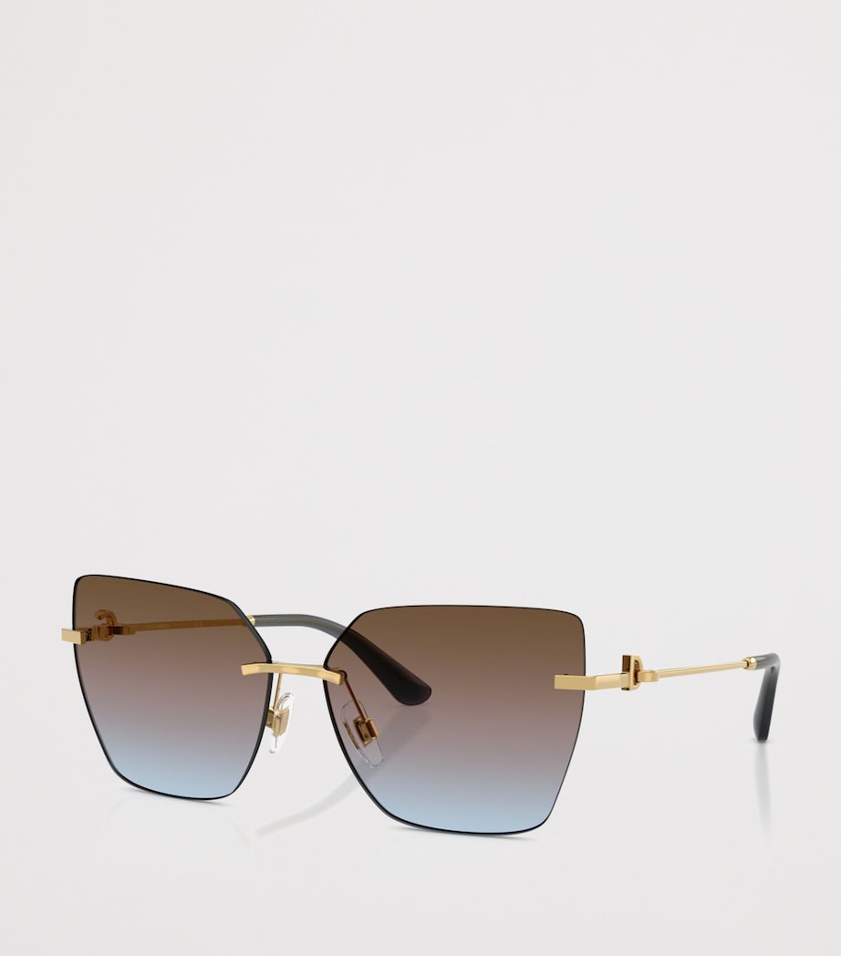 Dolce&Gabbana Metal Cat Eye Sunglasses Gold Image 2