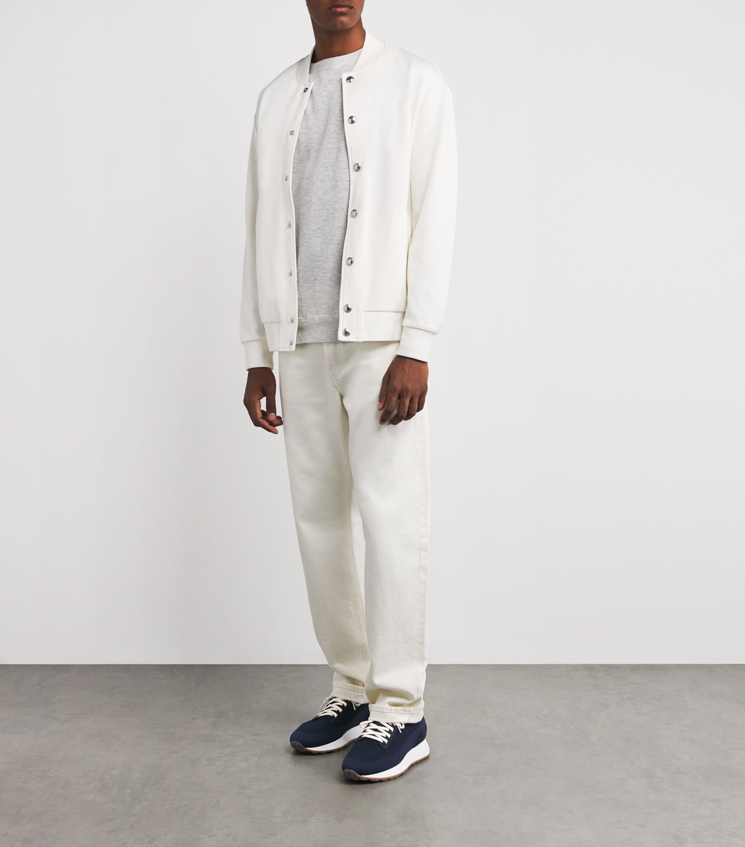 Leather-Blend Scarpa Running Trainers BLU, BLU Image 6