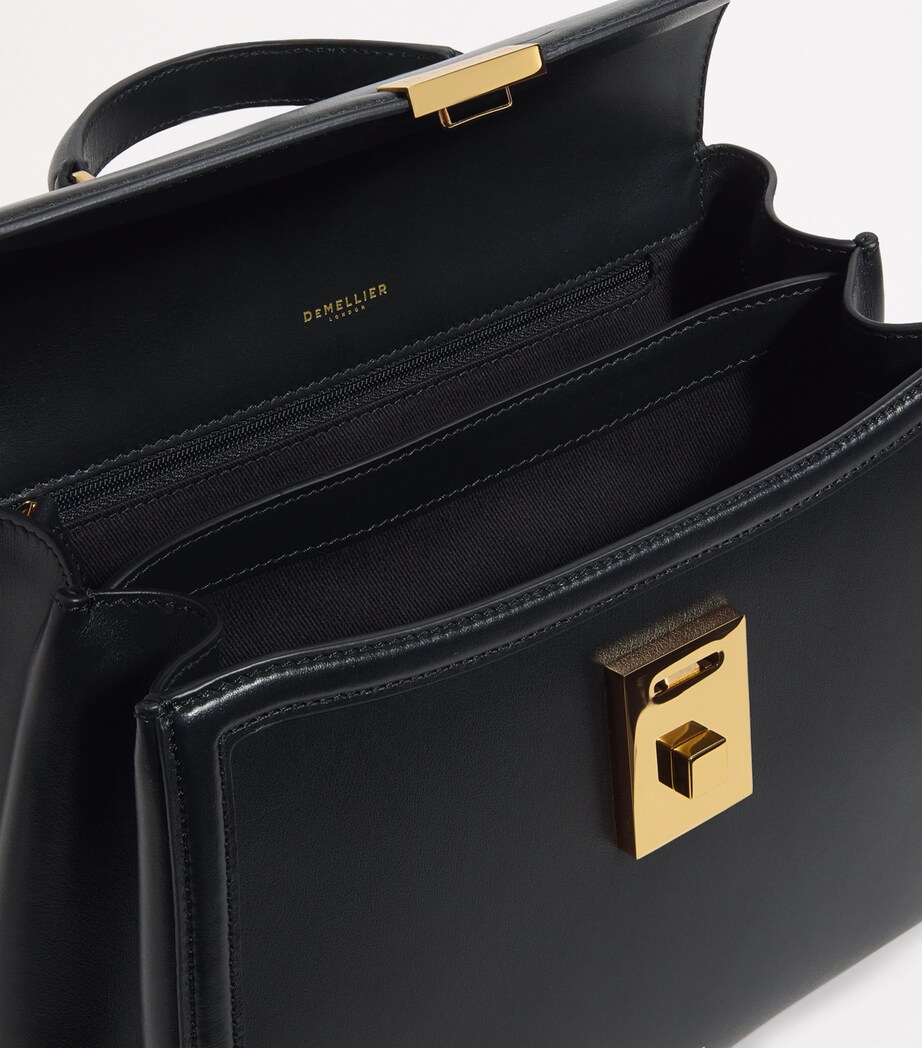 Demellier Leather Midi Paris Top-Handle Bag Black Image 4