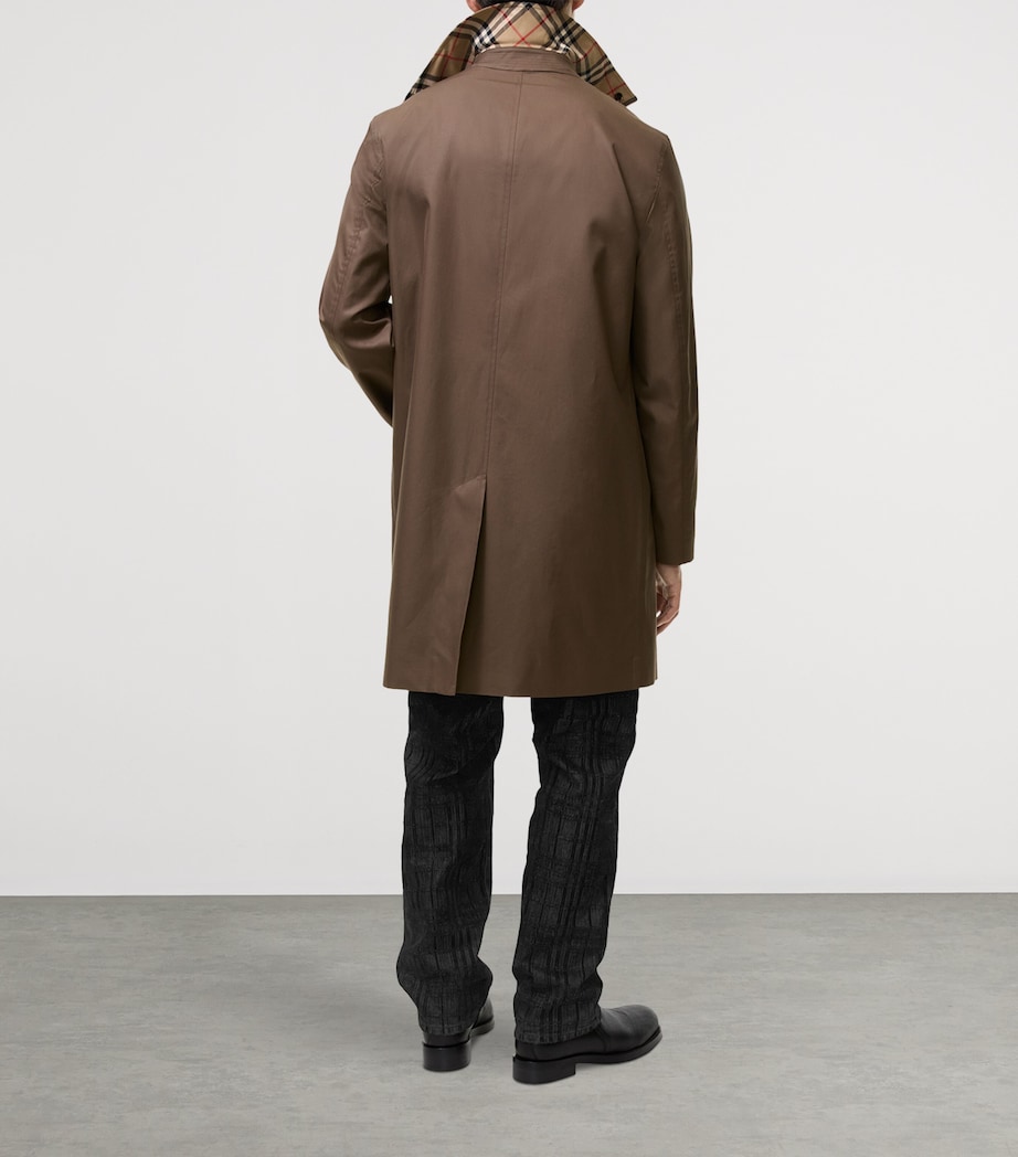 Burberry Mens Cotton Gabardine Car Coat Sepia Brown Image 3