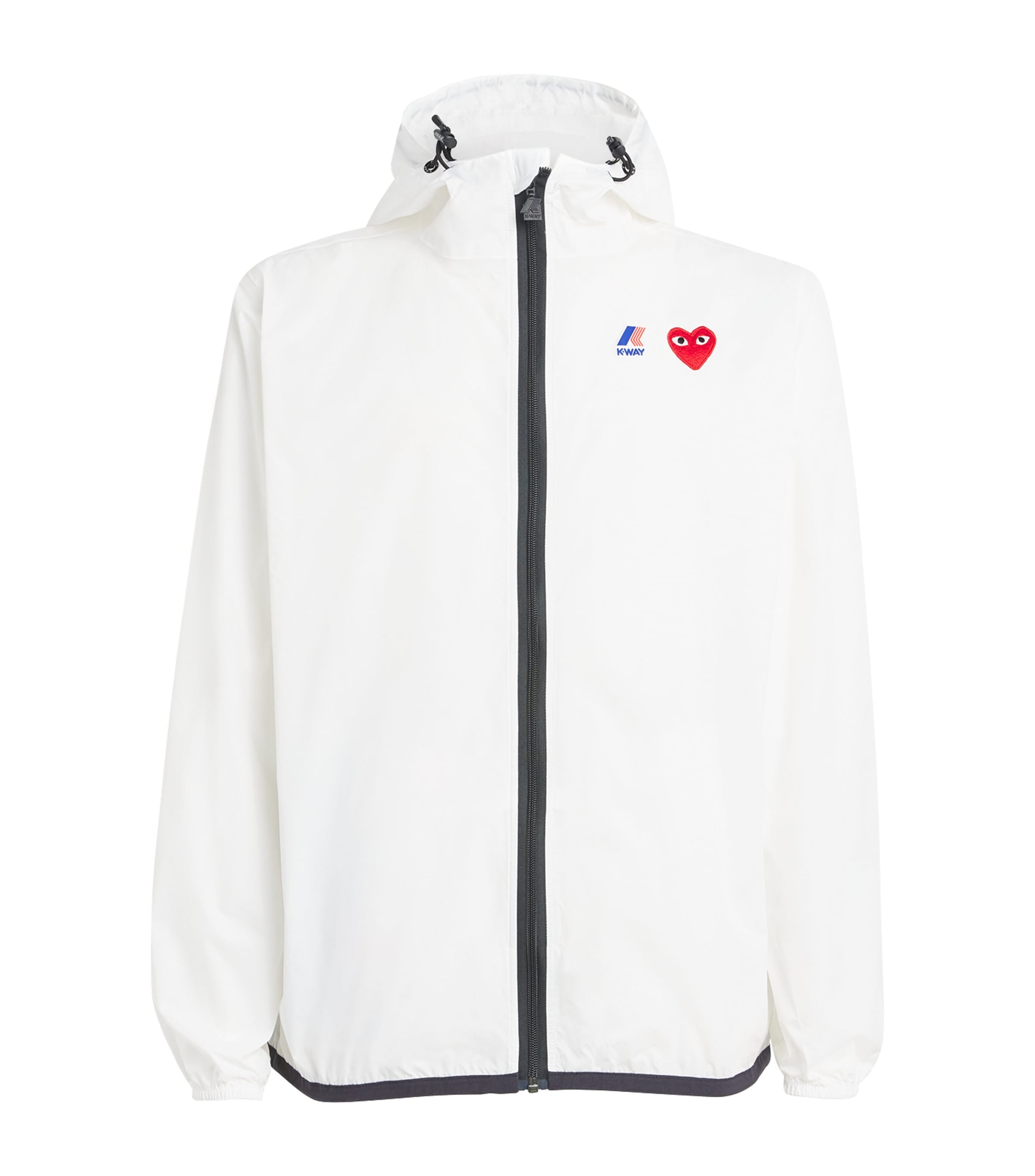 Shop Comme Des Garçons Play X K-way Nylon Water-resistant Jacket In White