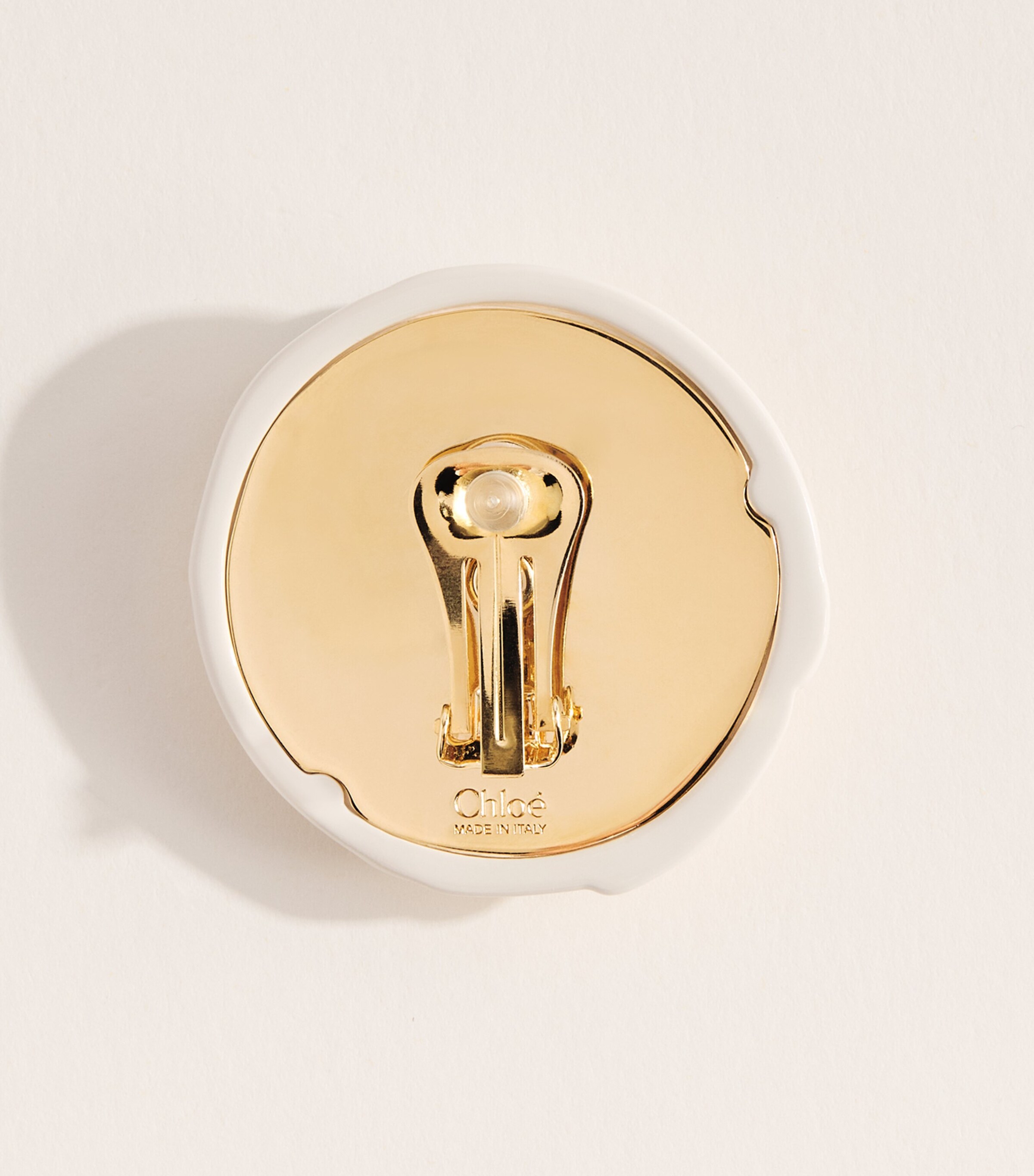 Chloé Pleats Clip-On Earrings White Image 3