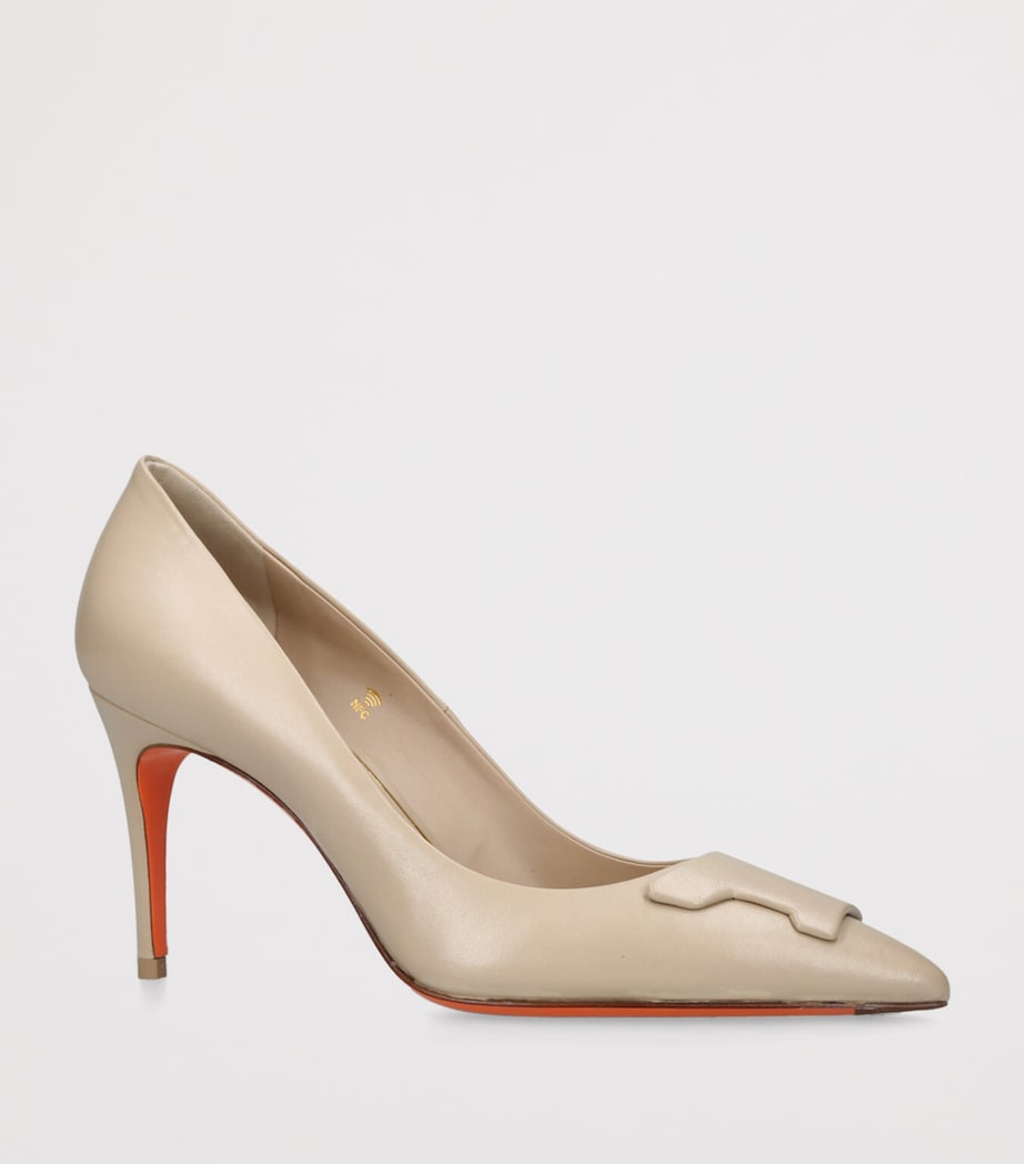 Santoni Leather Sibille Pumps 85 Beige Image 3