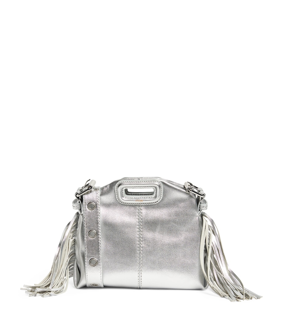 Mini Leather Miss M Shoulder Bag SILVER Image 1