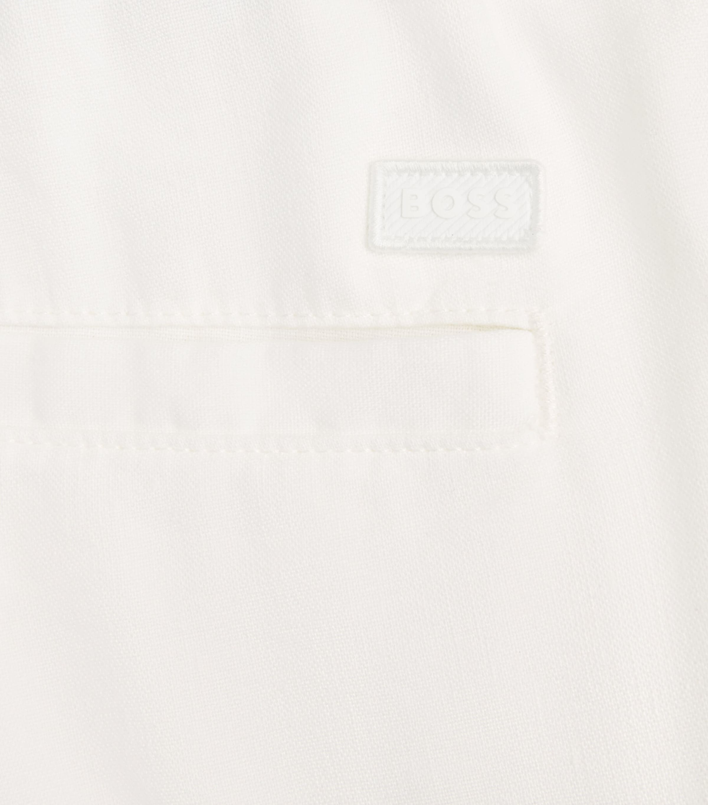 BOSS Mens Linen-Blend Drawstring Shorts White Image 6