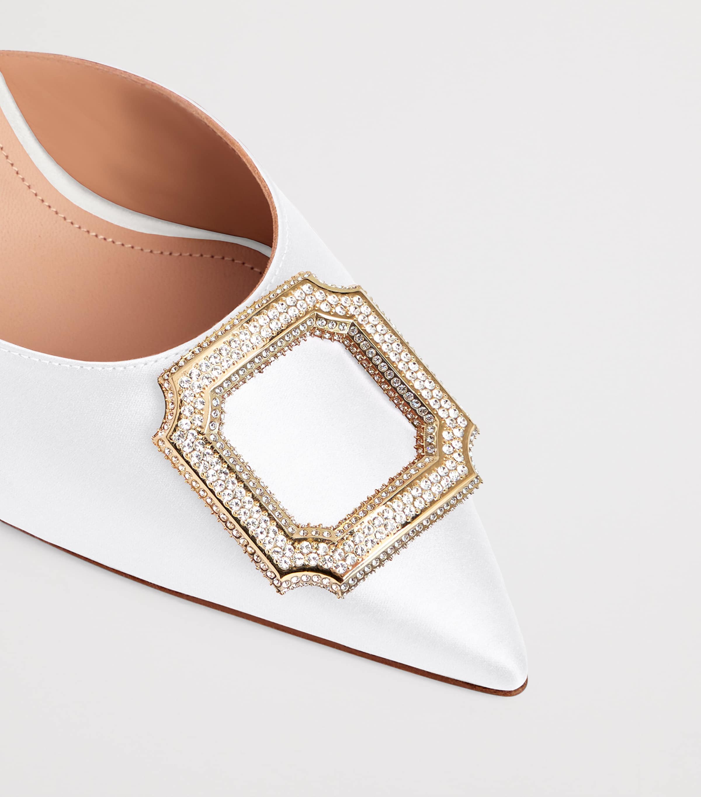 Satin Mona Mules 70 WHITE Image 5