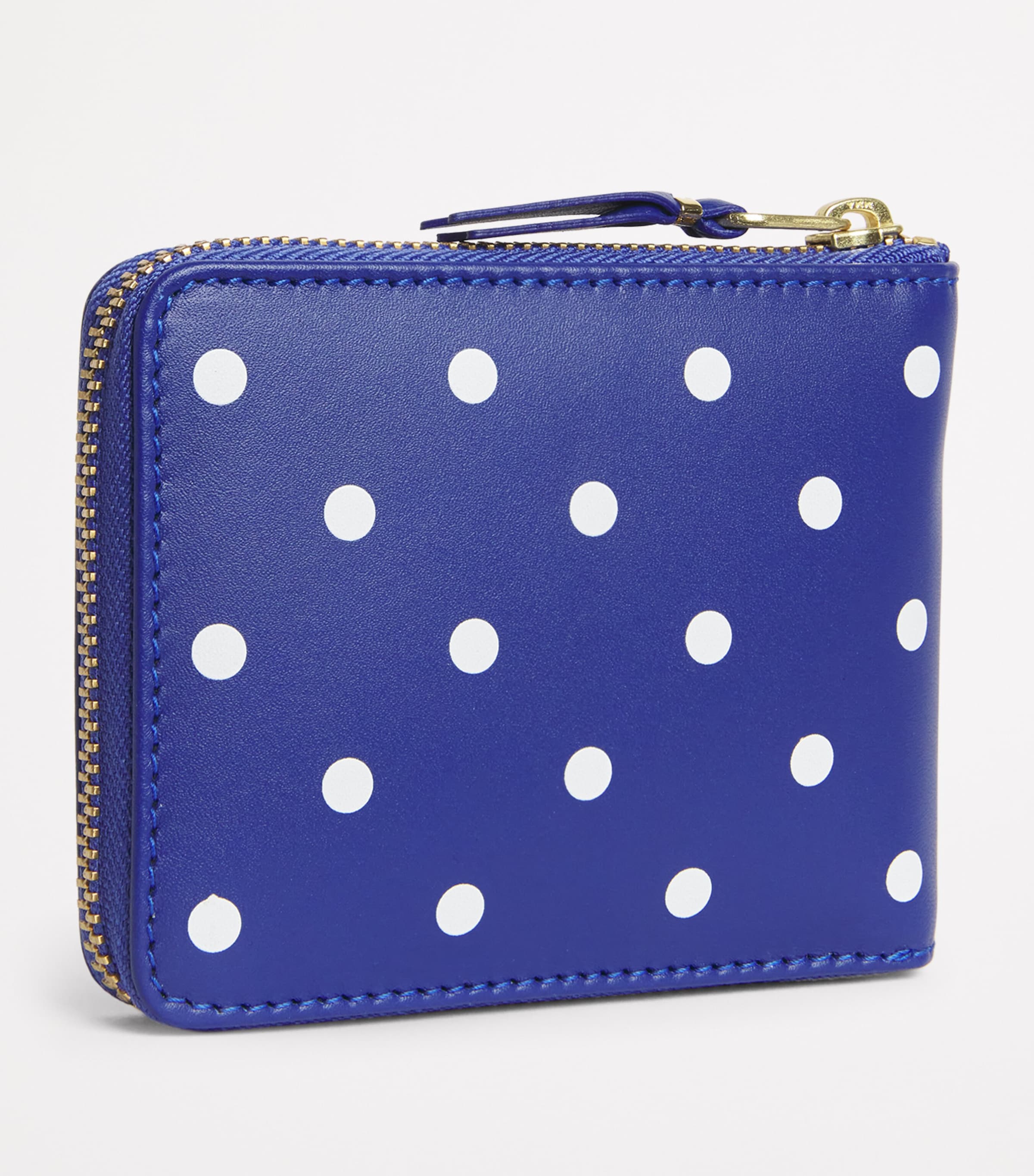 Comme Des Garçons Wallet Leather Polka-Dot Zipped Wallet Navy Image 2