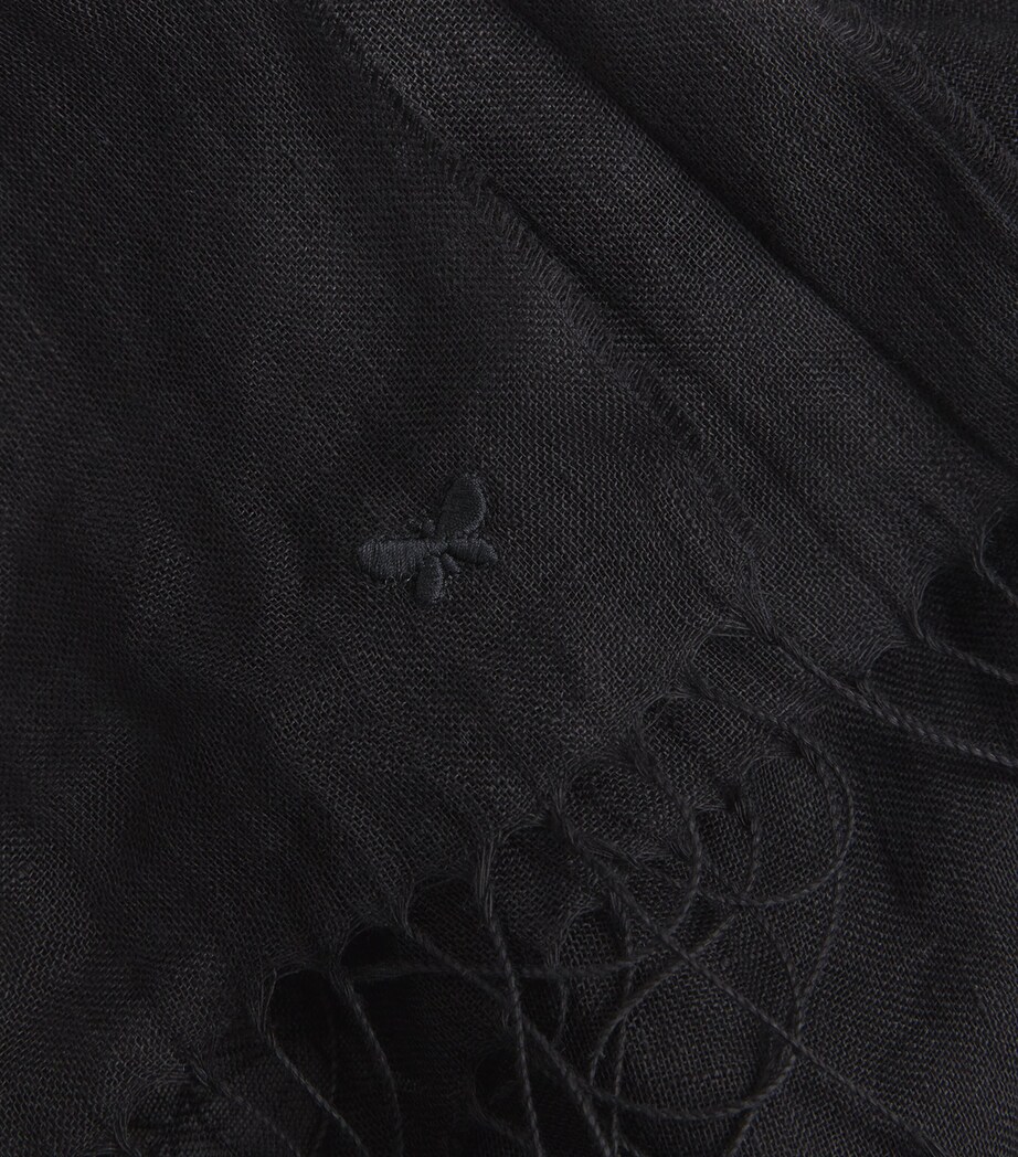 Weekend Max Mara Linen Stole Scarf Black Image 5