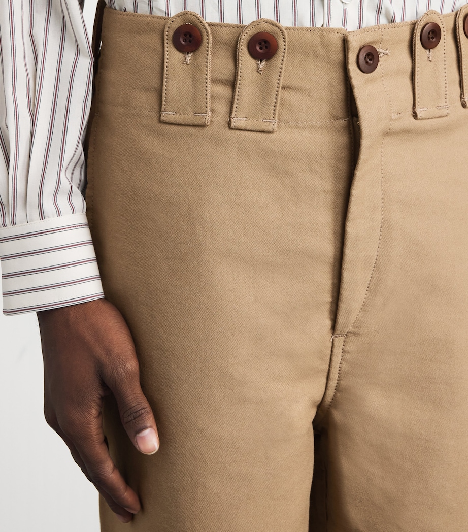 Cotton Wide-Leg Trousers BEIGE Image 6