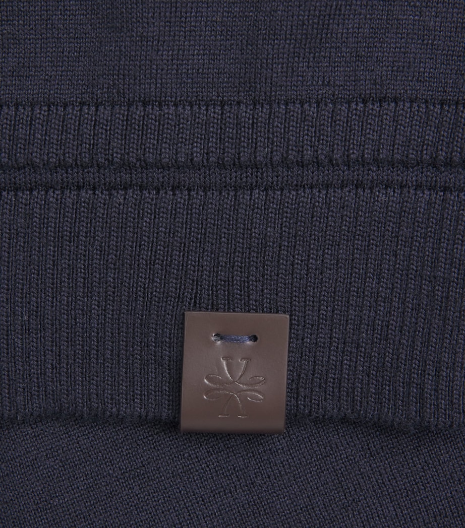 Jacob Cohën Mens Wool-Silk Rollneck Jumper Navy Blue Image 6