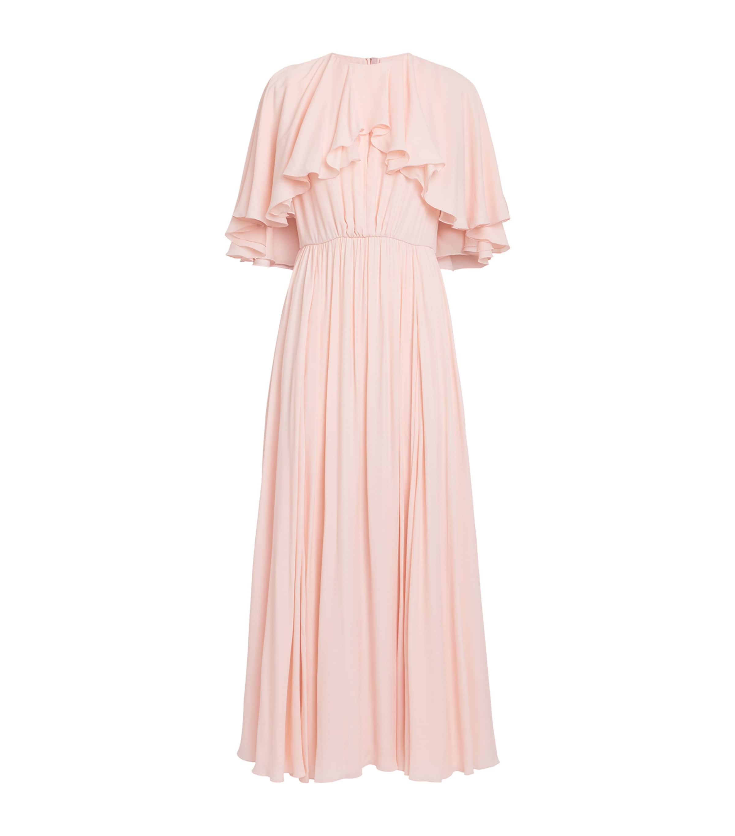 Giambattista Valli Womens Crepe Cape-Overlay Midi Dress Quartz Rose Image 1