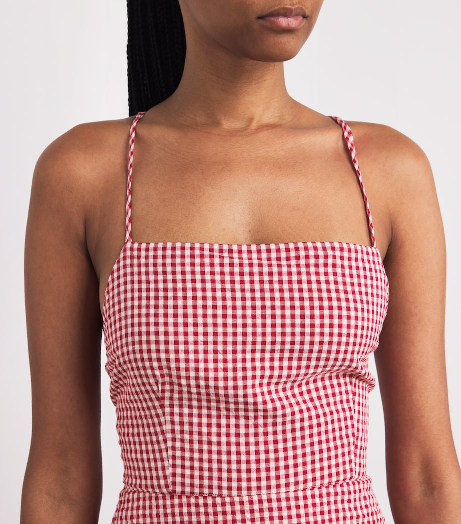 Gingham Halterneck Lori Midi Dress RED GINGHAM Image 6