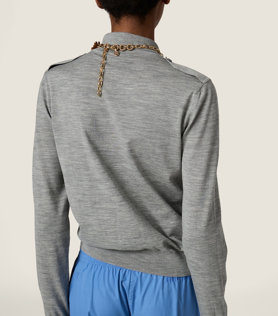 Wool Stripe Cardigan F0031 Image 6