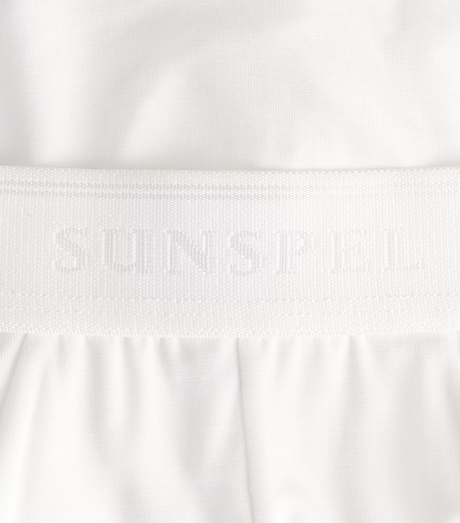 Sunspel Mens Stretch-Cotton Briefs Whaa White Image 5