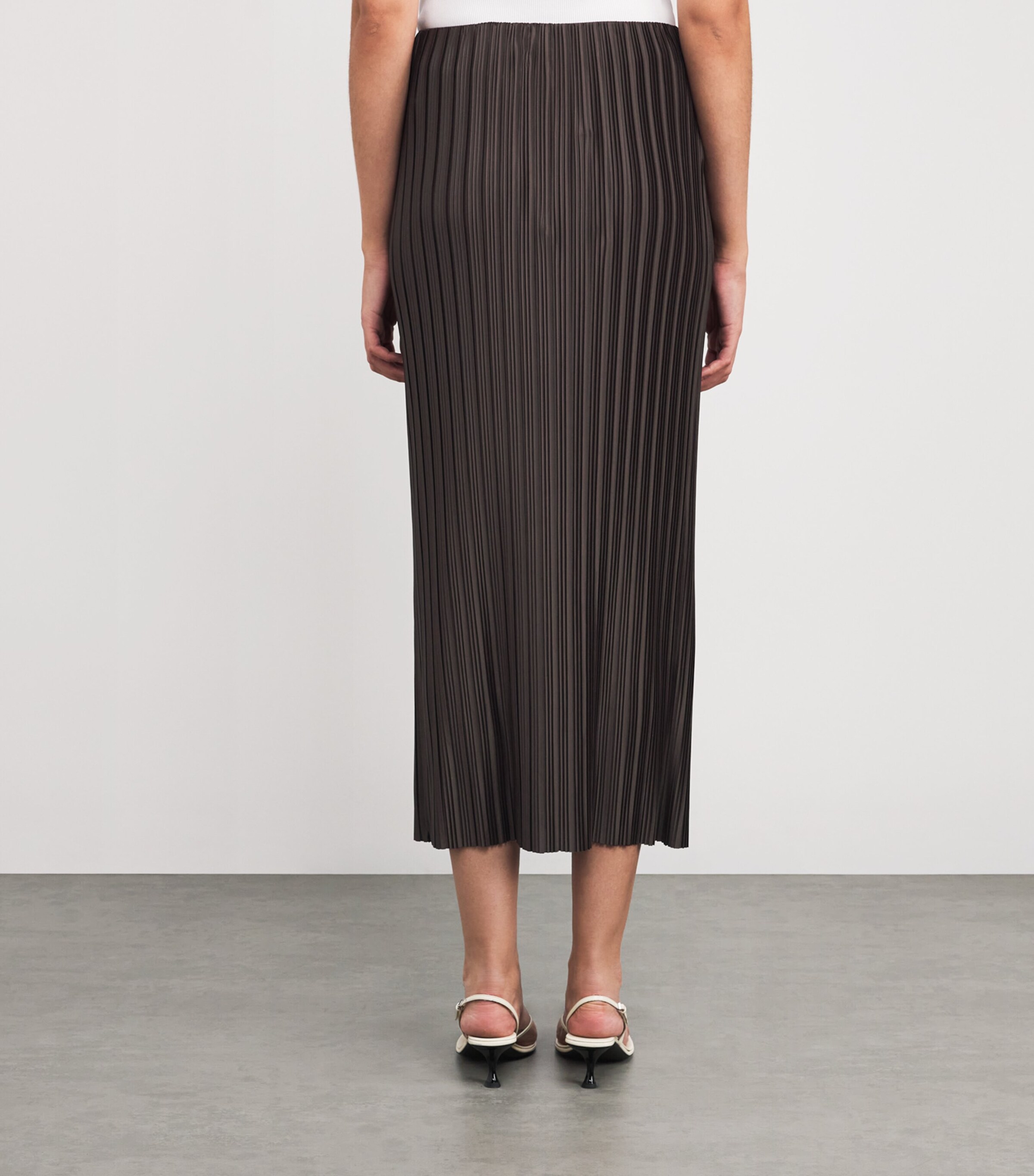 MAX&Co. Womens Jersey Pleated Column Skirt Coffee Image 4