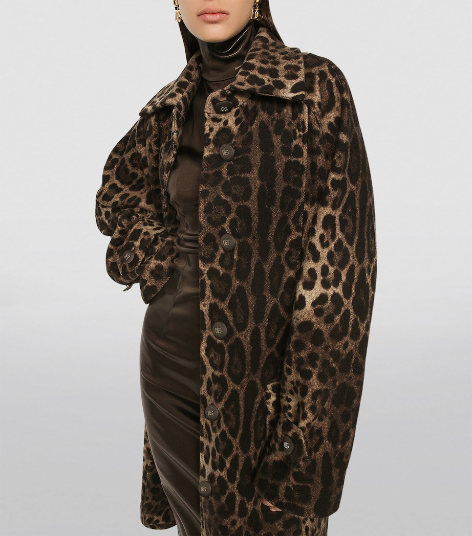 Wool-Silk Leopard Print Coat HY13M-LEO NEW Image 4