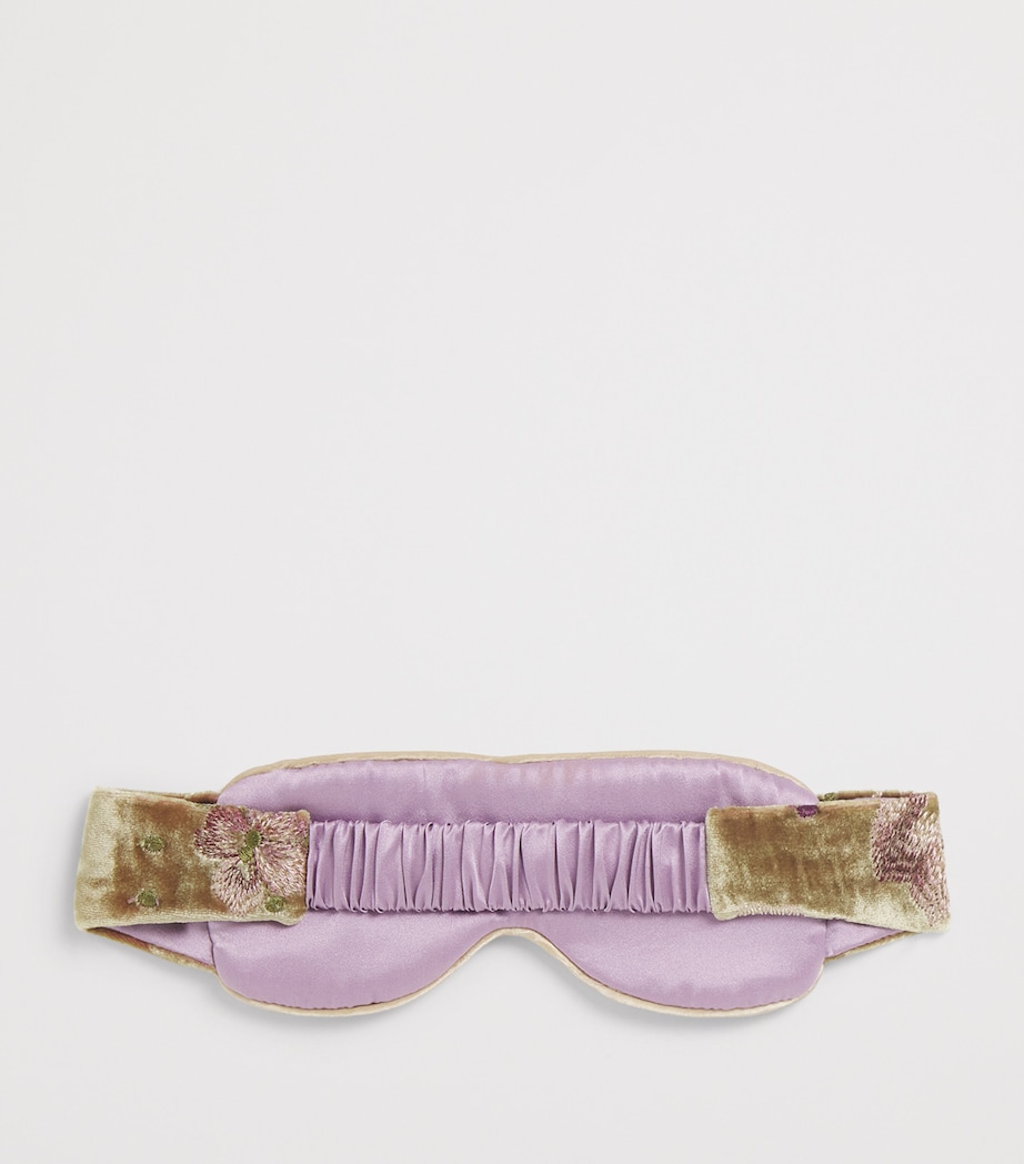 Velvet Embroidered Floral Eye Mask BRONZE Image 3