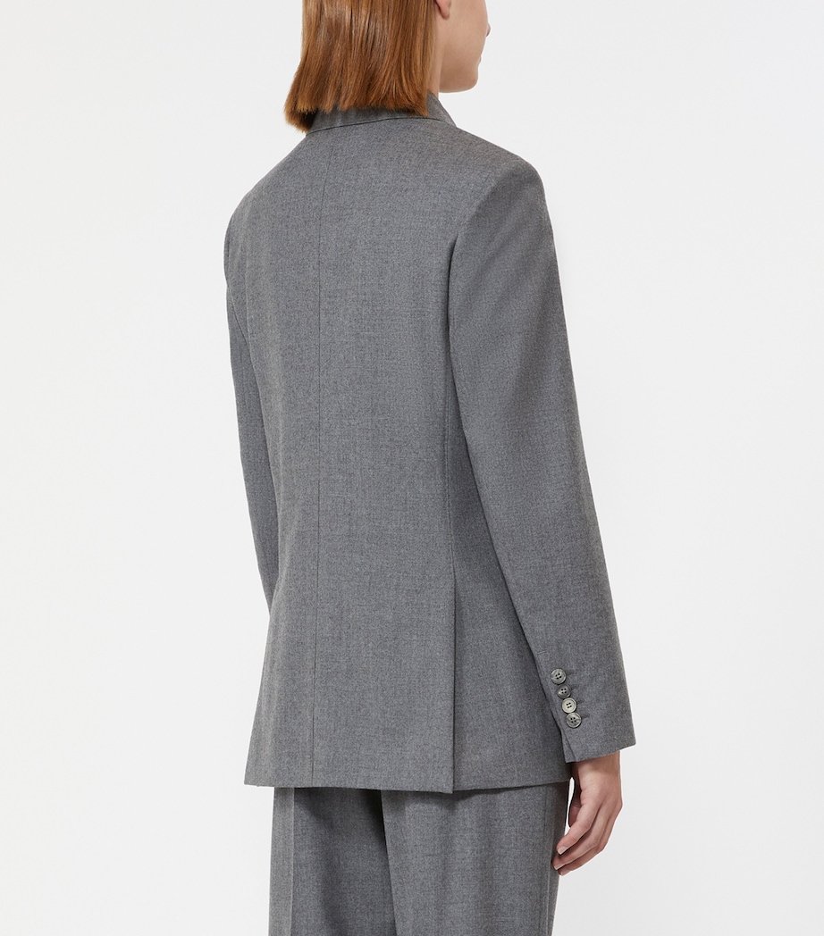 Max Mara Womens Cashmere Double-Breasted Blazer Medium Grey Image 4