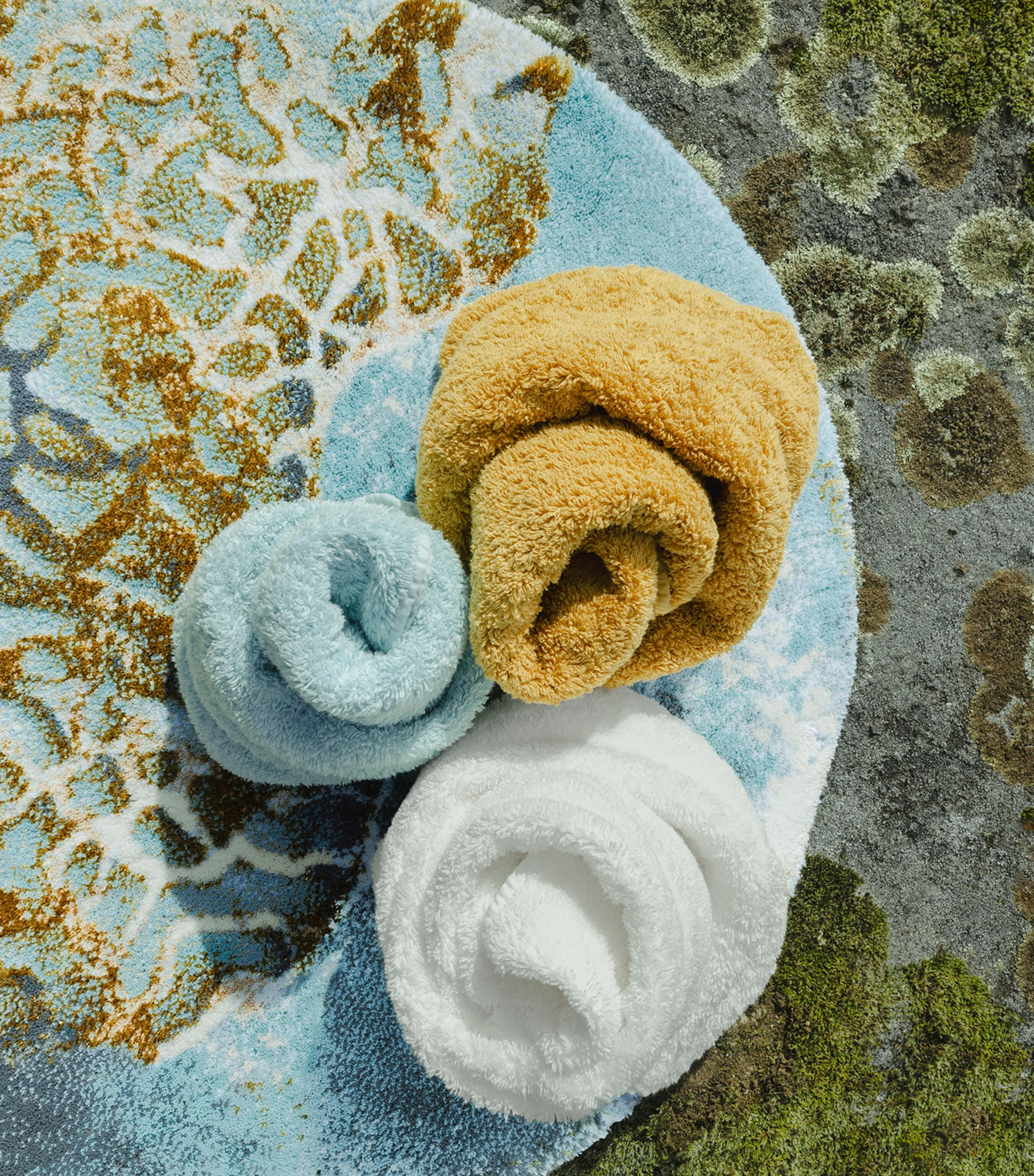 Abyss & Habidecor Egyptian Cotton-Blend Dune Bath Mat (85cm x 85cm) Aqua Image 5
