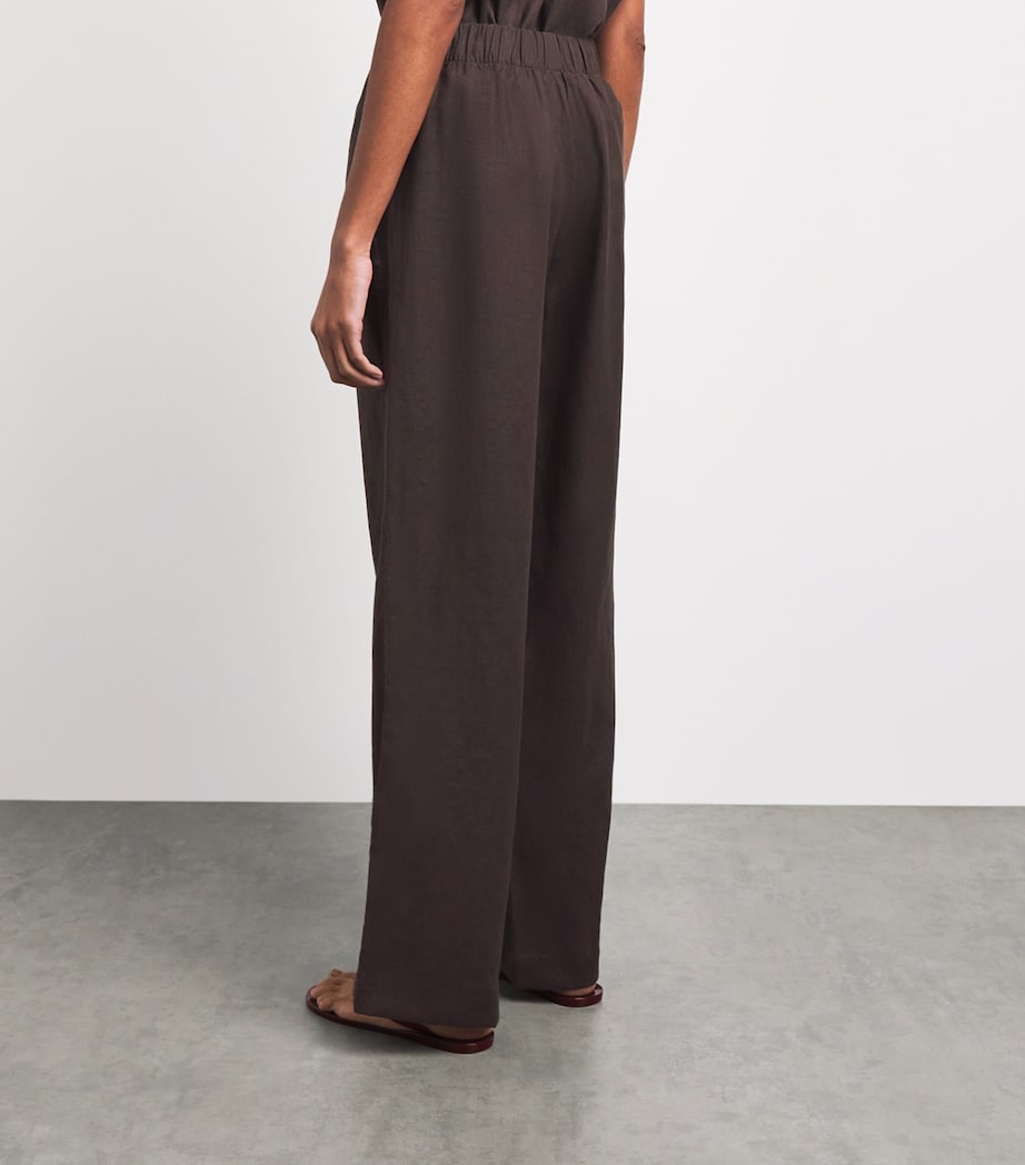 With Nothing Underneath Womens Hemp The Palazzo Trousers Chocolate Image 5