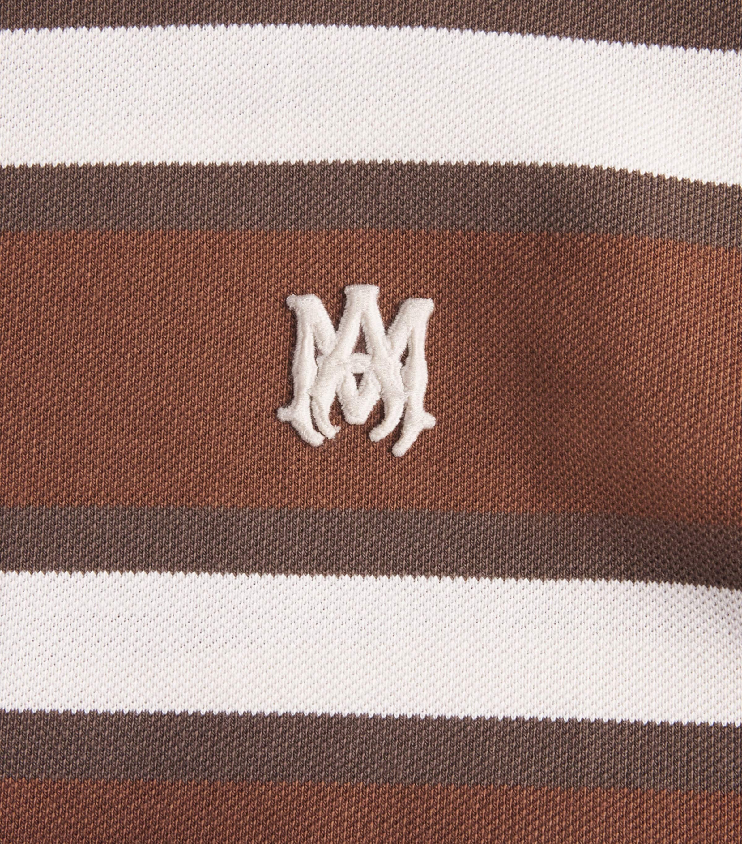 AMIRI Mens Cotton Stripe Logo T-Shirt Tobacco Image 6