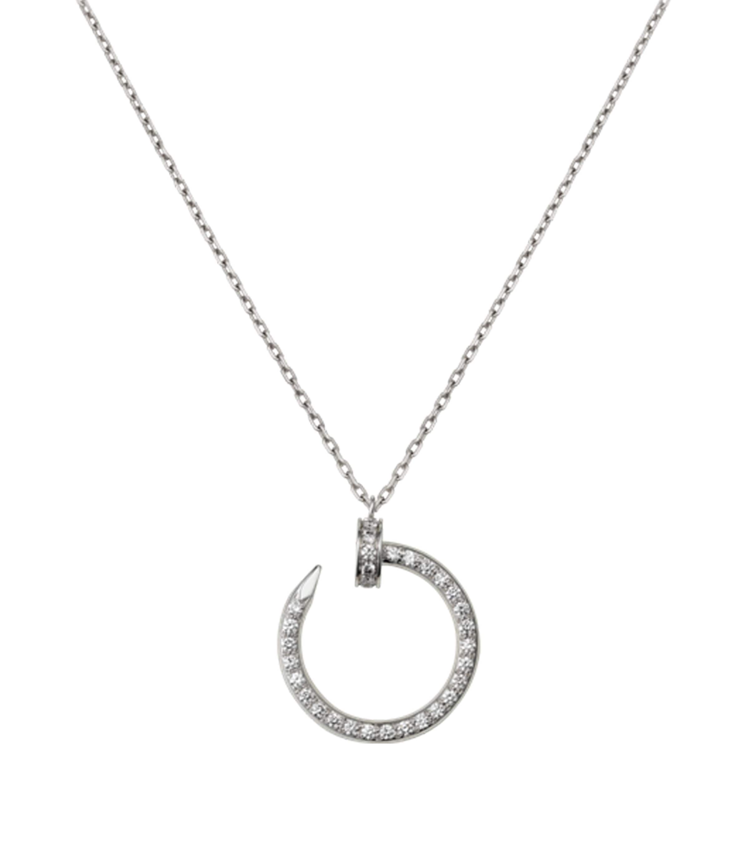 Cartier White Gold and Diamond Juste en Clou Pavé Necklace White Gold Image 1