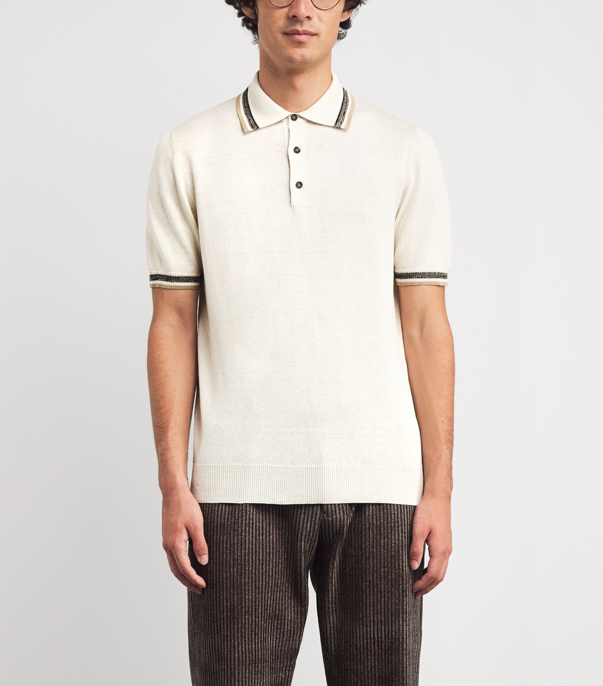 Silk-Linen Polo Shirt 020 Image 3
