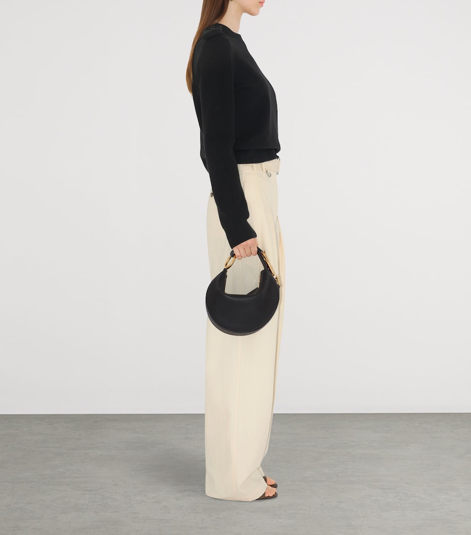 Wool-Cashmere-Blend Epaulette Sweater BLACK Image 4