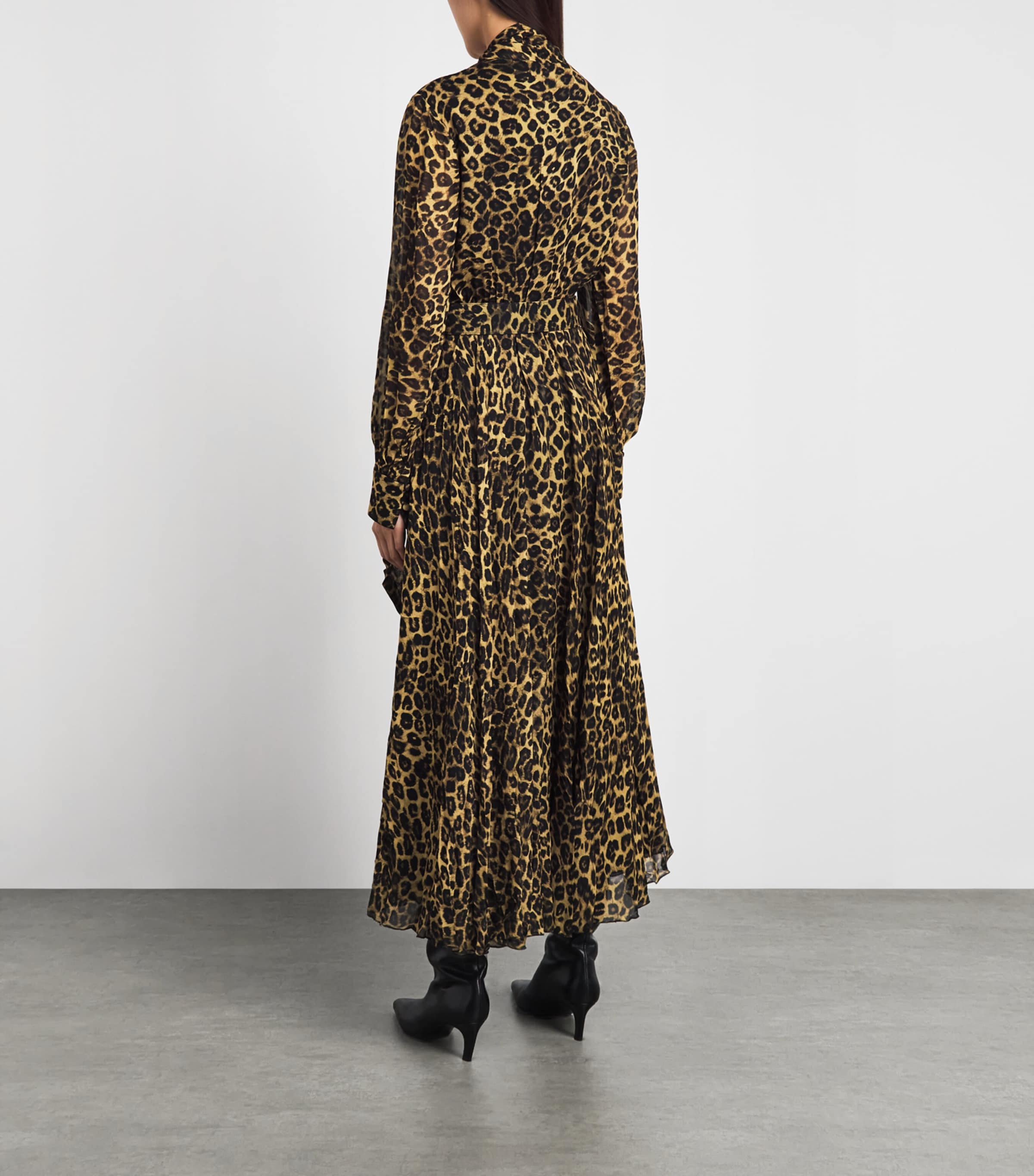 Toccin Womens Chiffon Leopard Jane Midi Dress Leopard Image 4