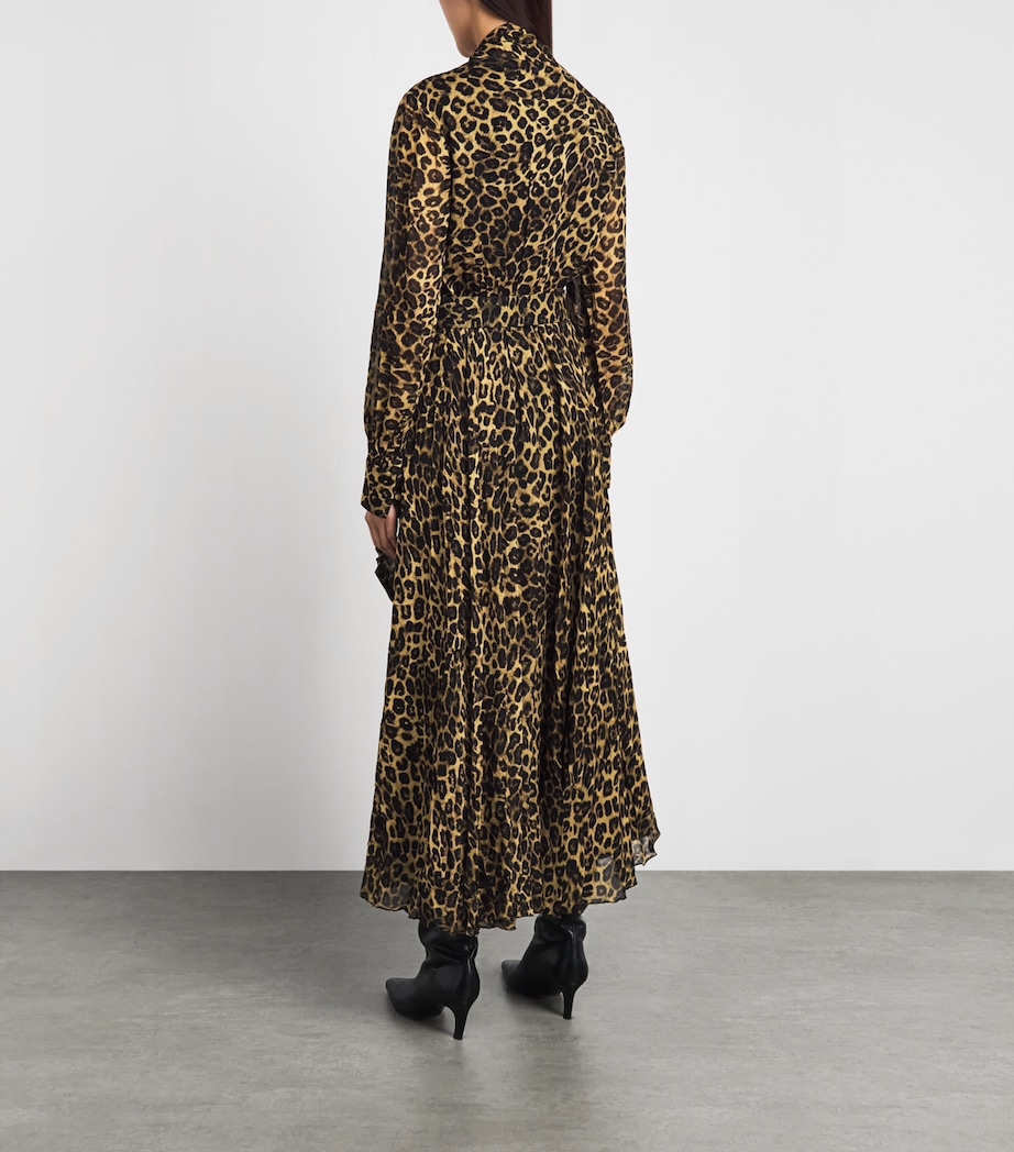 Toccin Womens Chiffon Leopard Jane Midi Dress Leopard Image 4