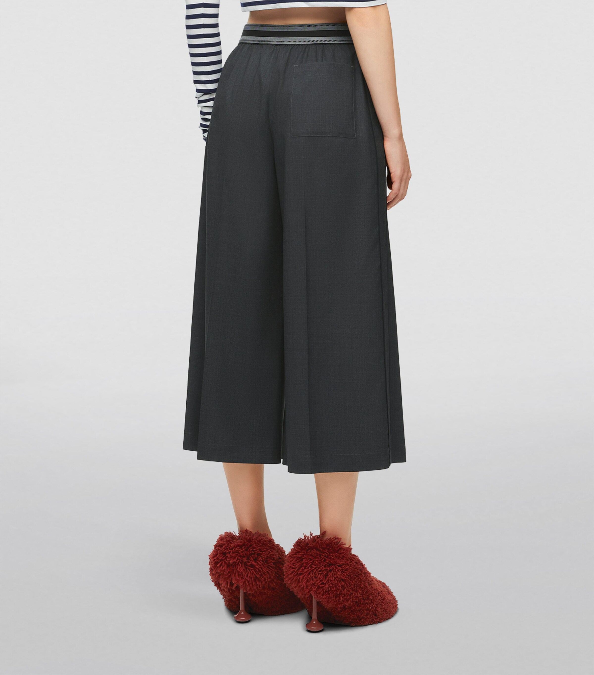 Wool Cropped Trousers ANTHRACITE MELANGE Image 4