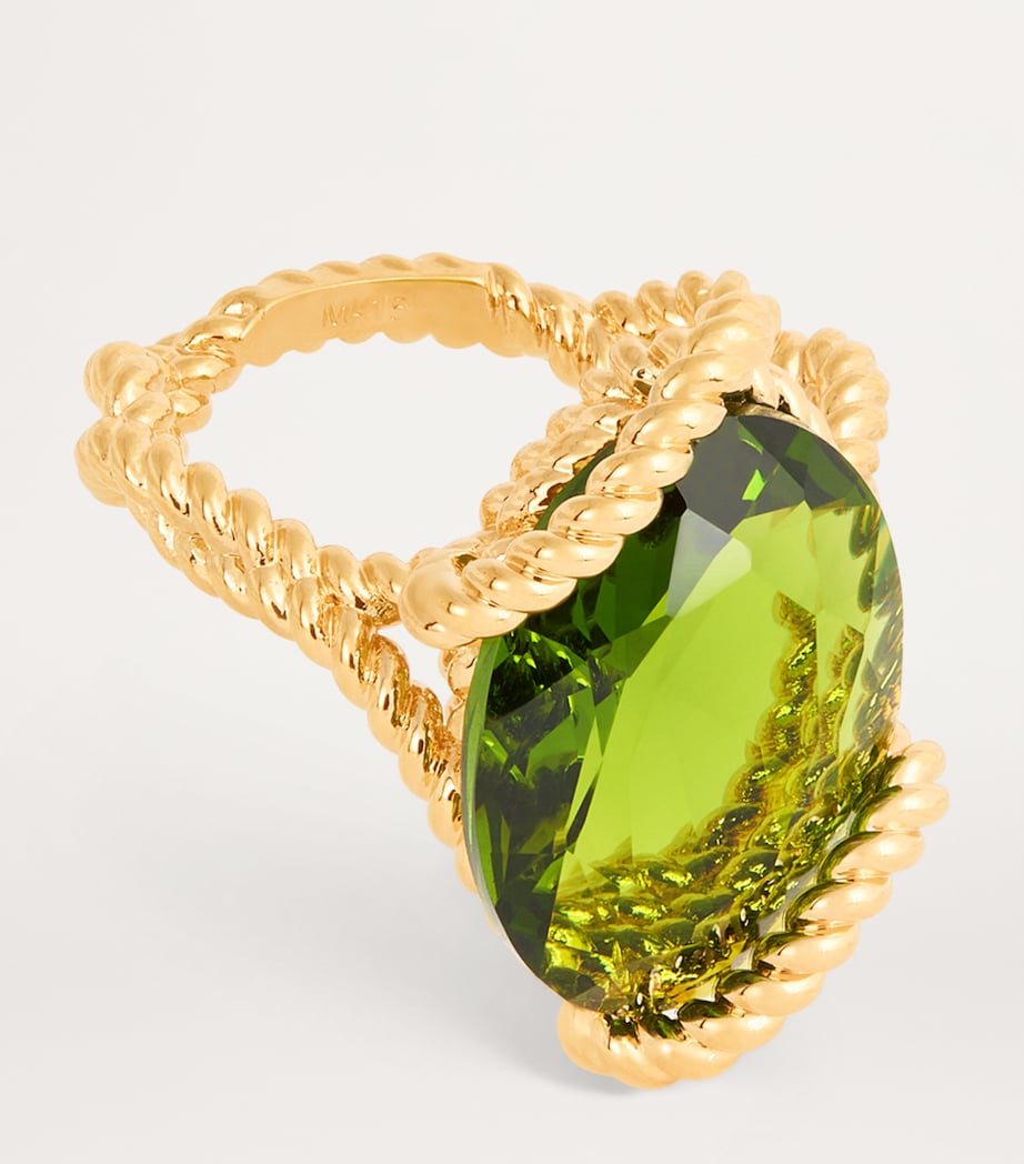 Zimmermann Yellow Gold-Plated Bloom Oval Ring Gold/emerald Image 1