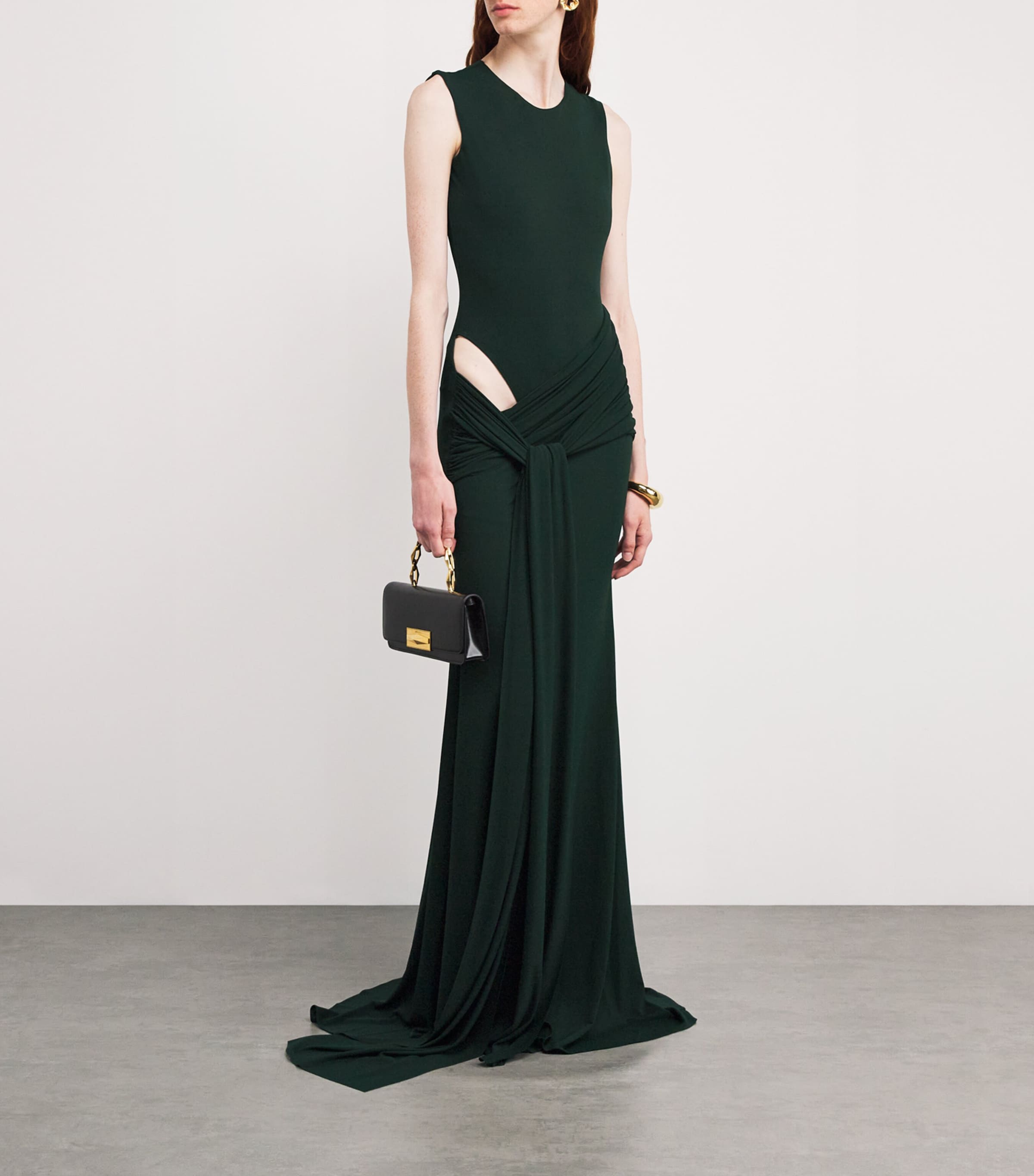 slim fit dress slacks Alex Perry Manor Strong-Shoulder Midi Dress – Runway Catalog main image 0