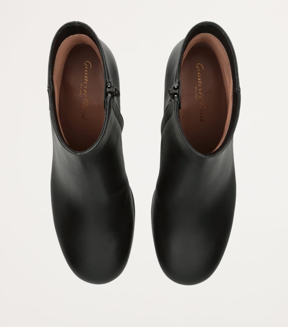 Leather Vitello Glove Ankle Boots 45 BLACK Image 4