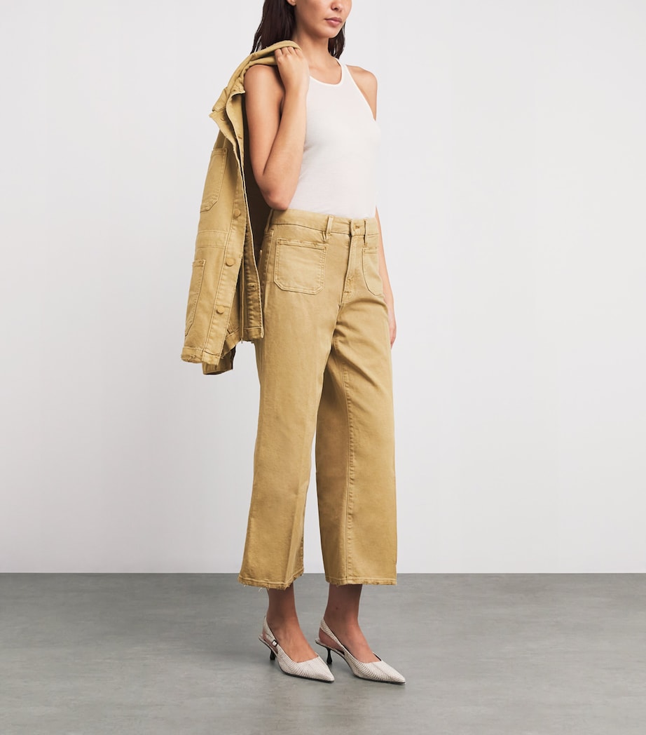 Canvas Cropped Palazzo Trousers 001 GOOD KHAKI Image 2