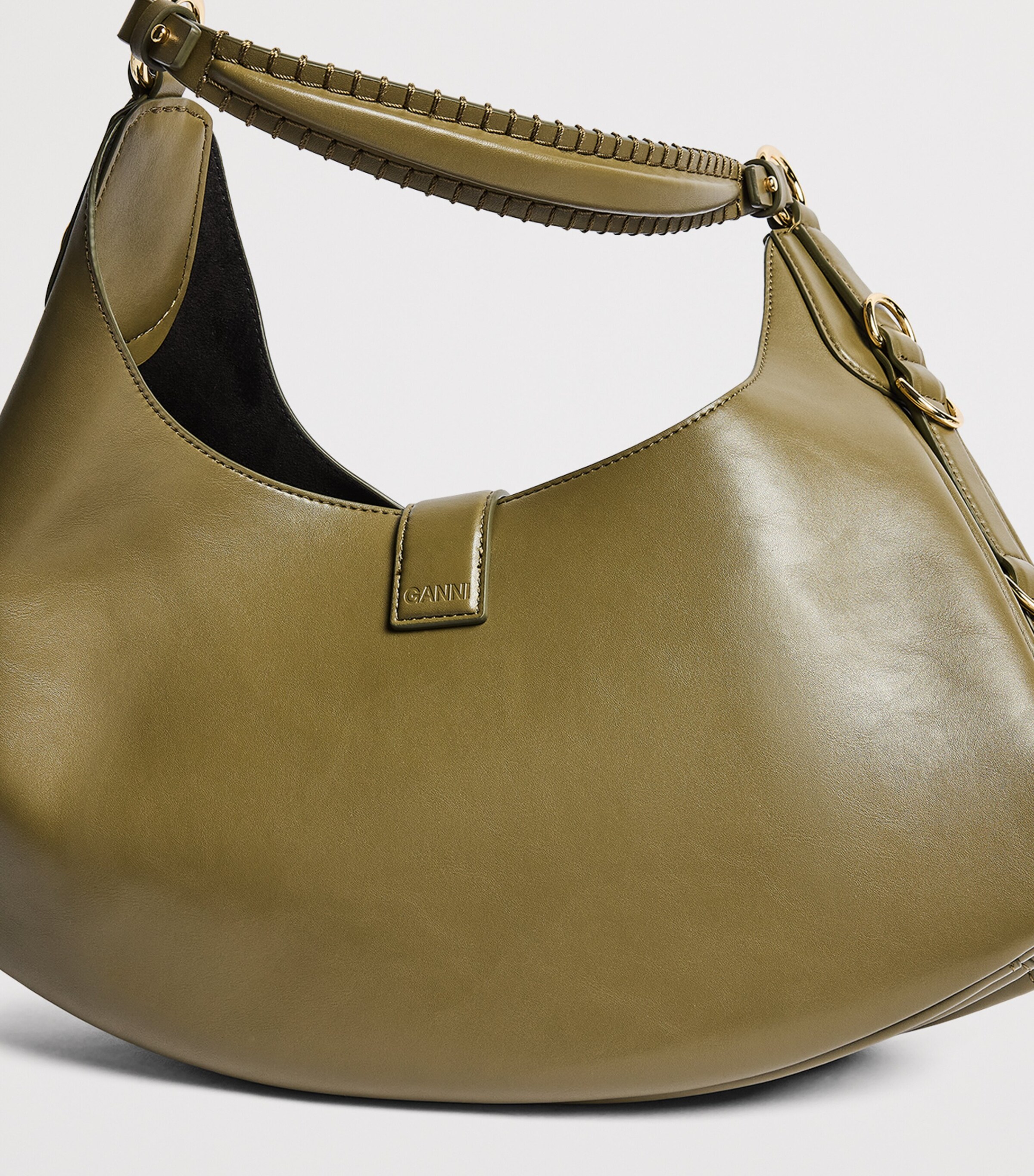 GANNI Womens Small Kat Shoulder Bag Military Olive Image 5