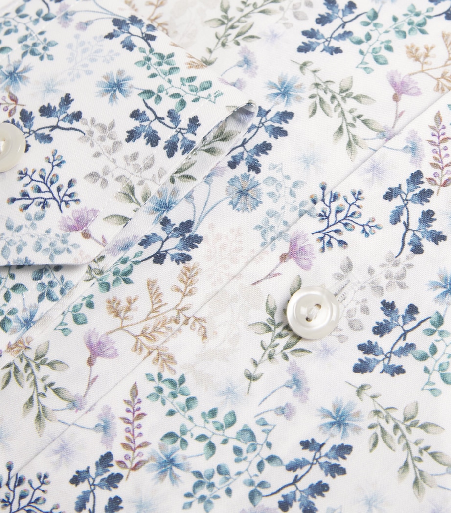 Cotton Twill Printed Contemporary Fit Shirt 25MID BLUE Image 5