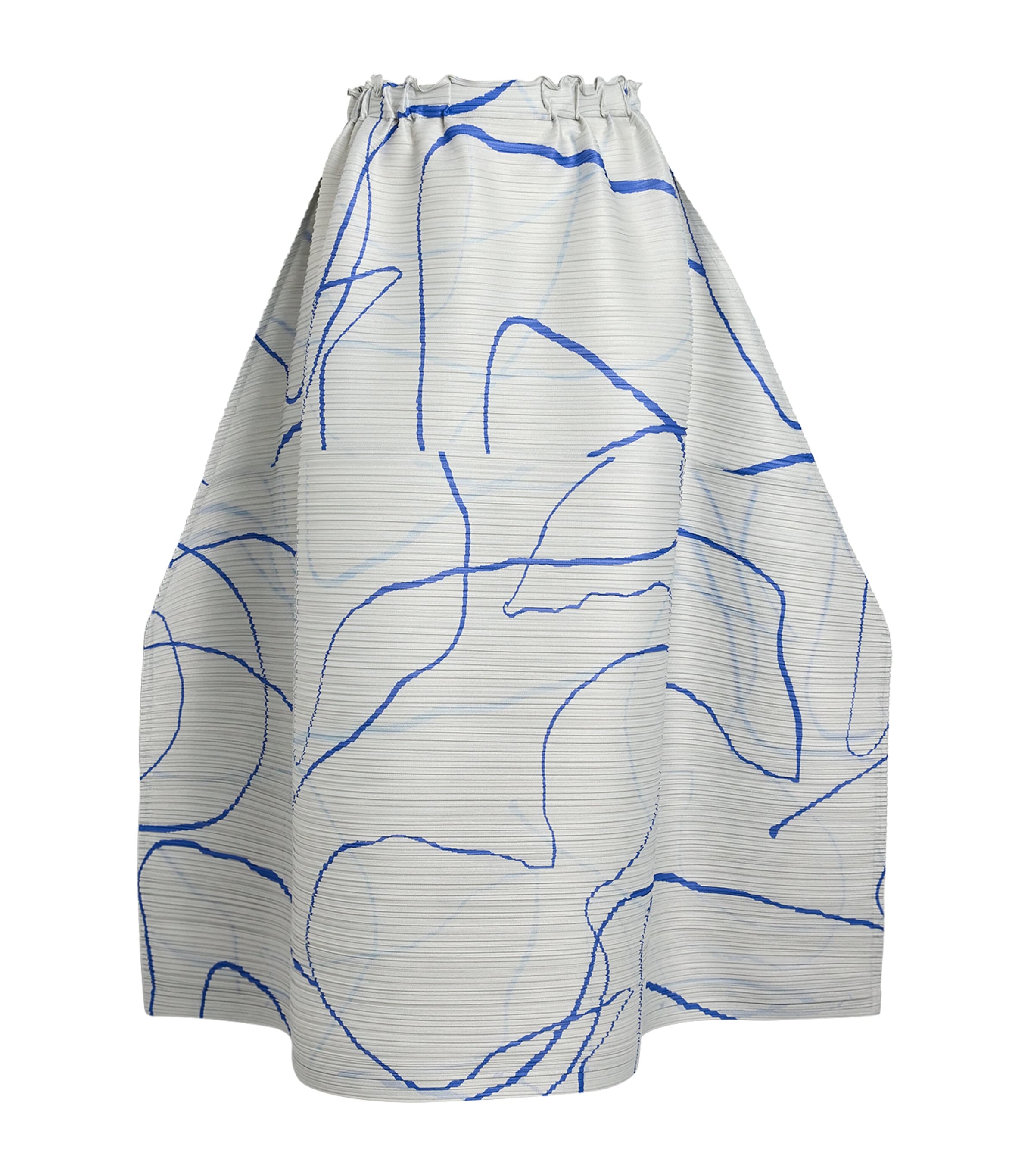 Issey Miyake Printed Pause Midi Skirt In White
