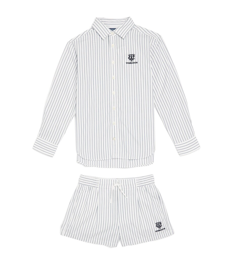 Ralph Lauren Kids x Wimbledon Shirt and Shorts Set (7-16 Years) Wht/blu Image 1