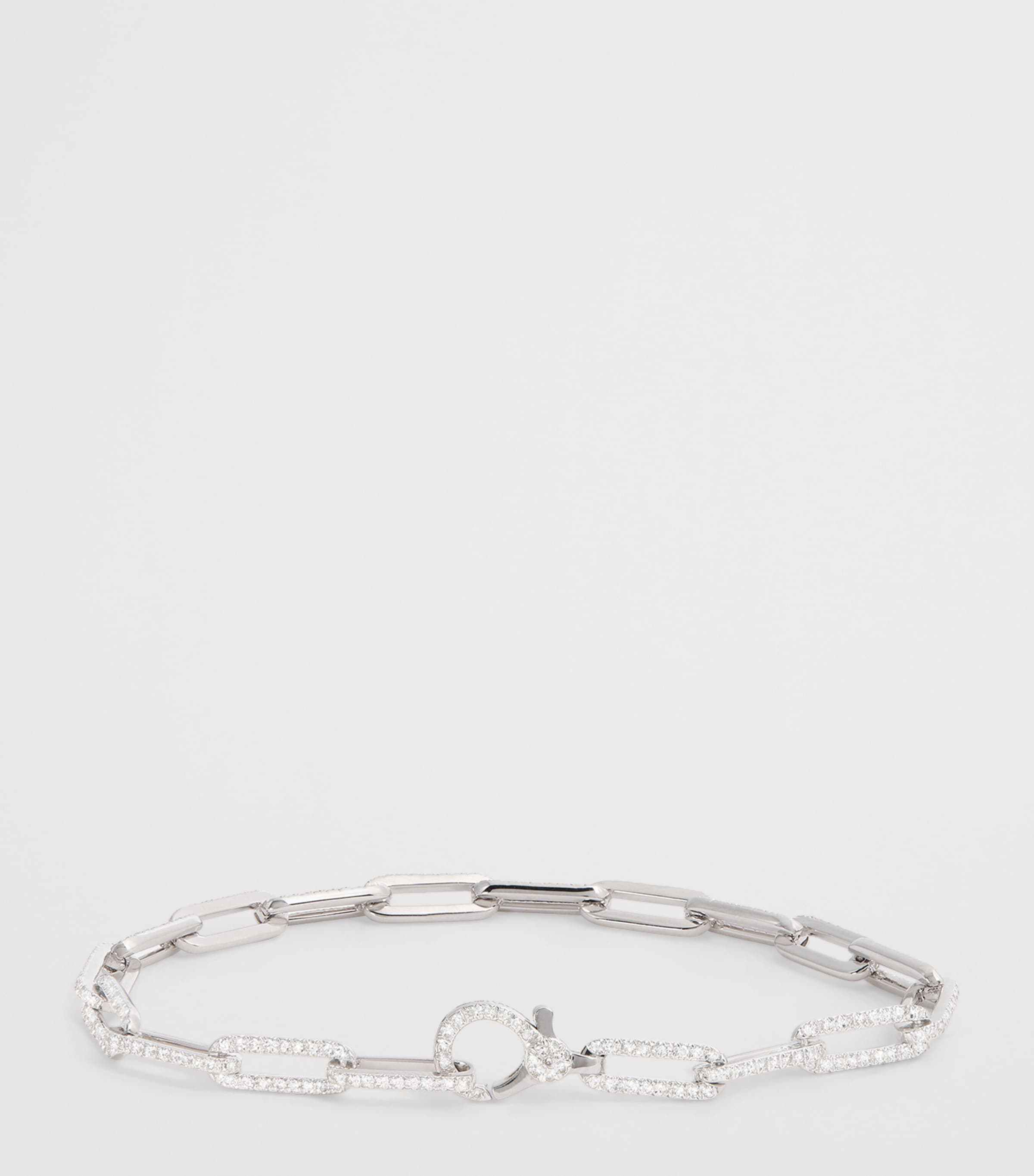 White Gold and Diamond Pavé Link Bracelet WHITE GOLD Image 3